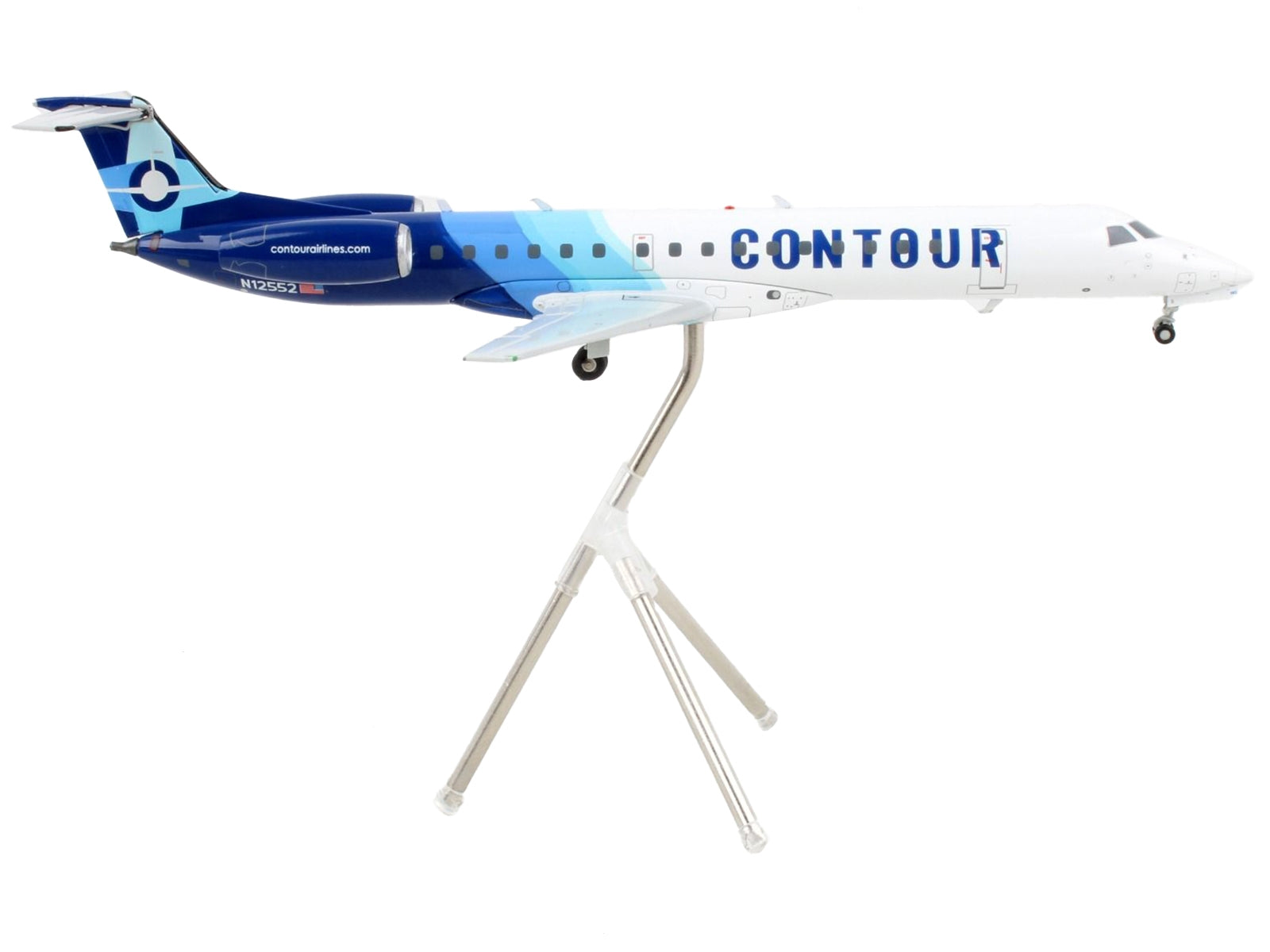 Embraer ERJ-145 Commercial Aircraft "Contour Airlines" White and Blue "Gemini 200" Series 1/200 Diecast Model Airplane by GeminiJets - Premium Embraer from GeminiJets - Just $106.99! Shop now at Rapidvehicles