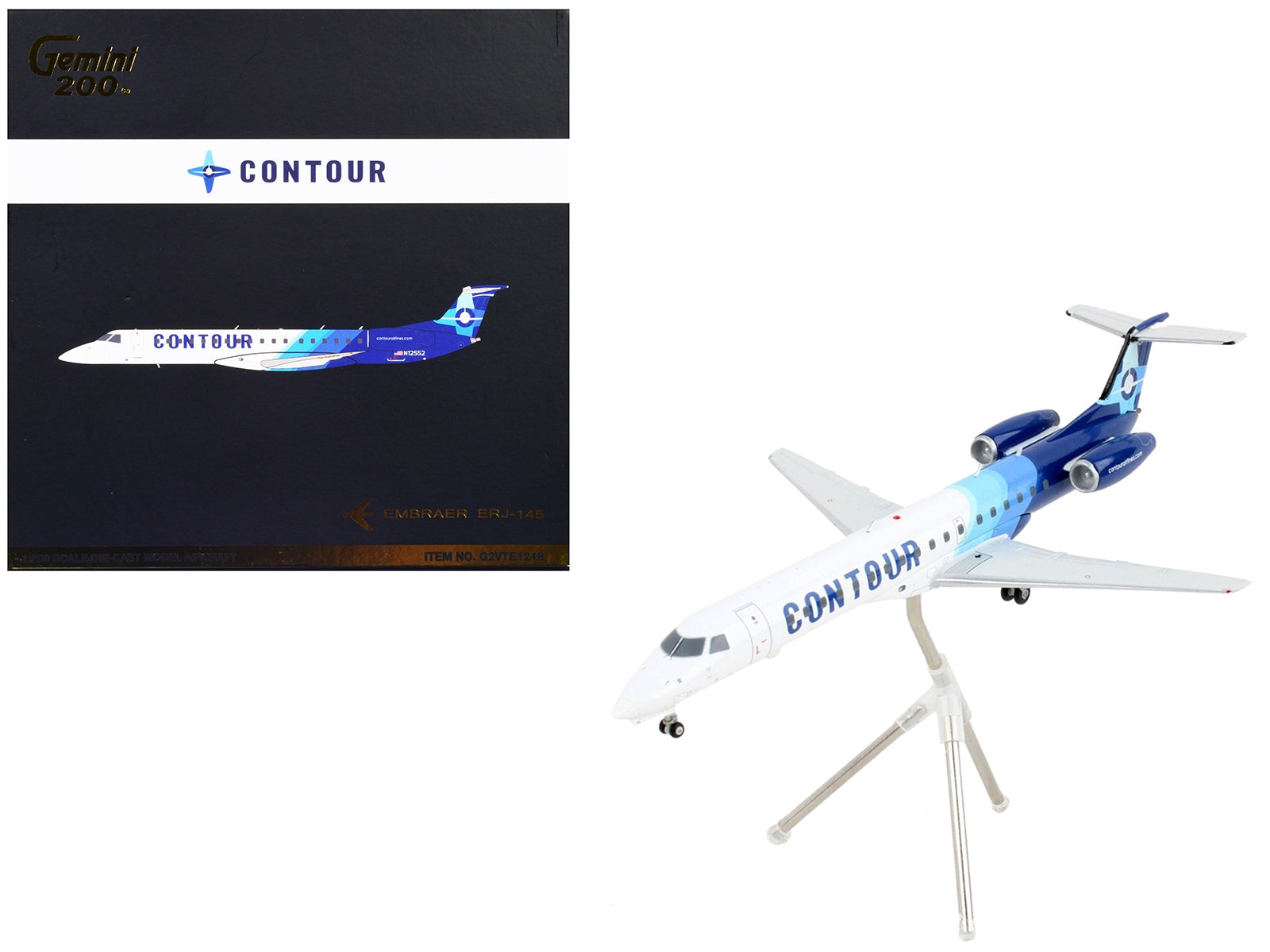 Embraer ERJ-145 Commercial Aircraft "Contour Airlines" White and Blue "Gemini 200" Series 1/200 Diecast Model Airplane by GeminiJets - Premium Embraer from GeminiJets - Just $106.99! Shop now at Rapidvehicles