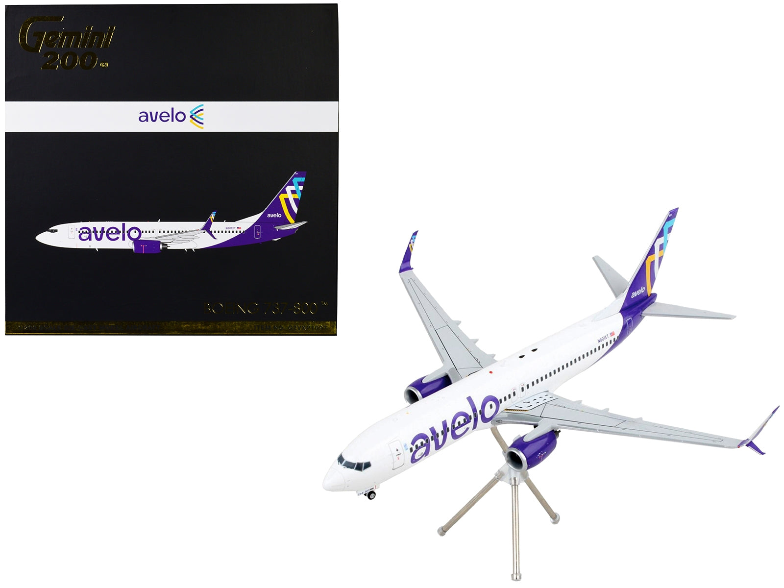 Boeing 737-800 Commercial Aircraft "Avelo Airlines" White with Purple Tail "Gemini 200" Series 1/200 Diecast Model Airplane by GeminiJets - Premium Boeing from GeminiJets - Just $123.99! Shop now at Rapidvehicles