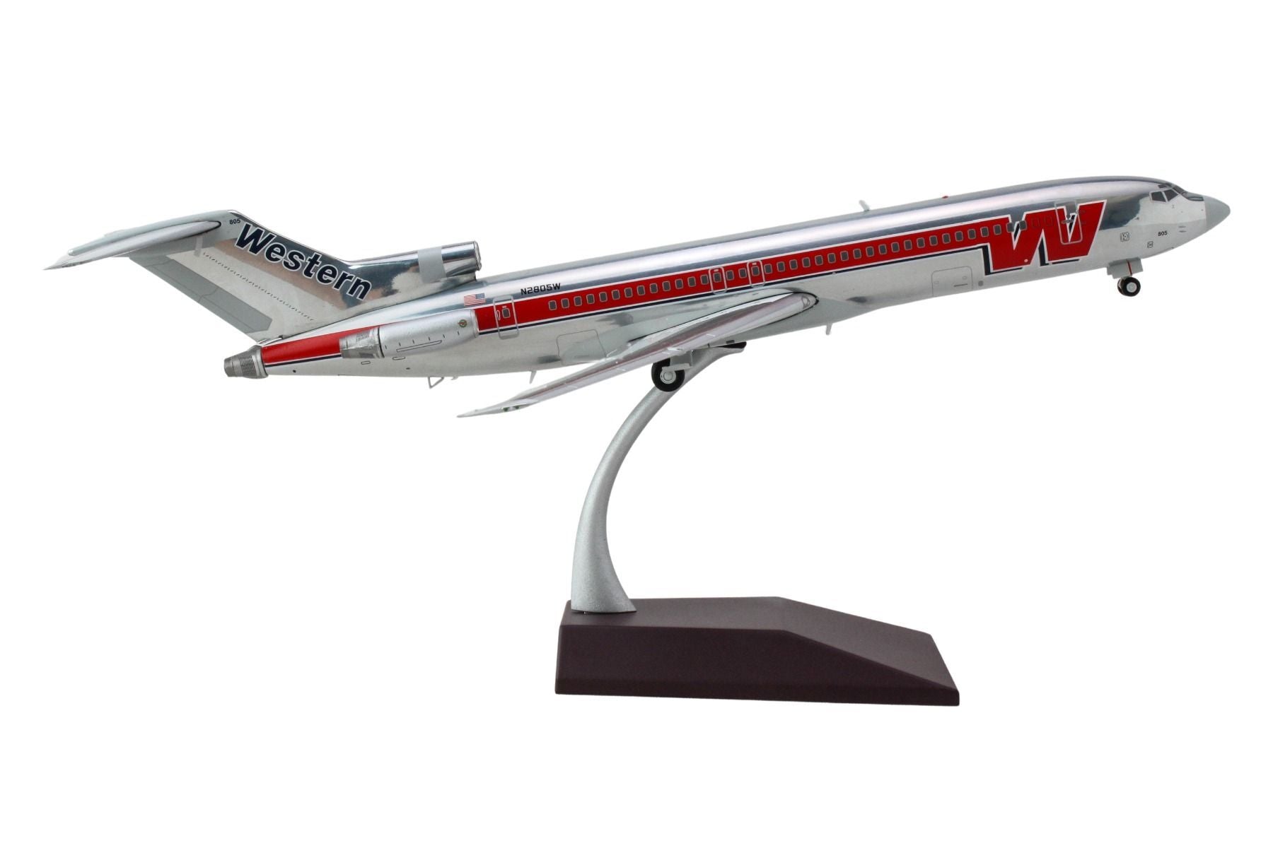 Boeing 727-200 Commercial Aircraft "Western Airlines" (N2805W) Silver with Red Stripes "Gemini 200" Series 1/200 Diecast Model Airplane by GeminiJets - Premium Boeing from GeminiJets - Just $124.99! Shop now at Rapidvehicles