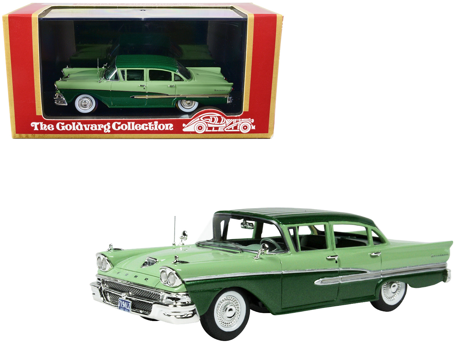 1958 Ford Fairlane 4 Door Seaspray Green and Silvertone Green Limited Edition to 240 pieces Worldwide 1/43 Model Car by Goldvarg Collection - Premium  from Goldvarg Collection - Just $117.99! Shop now at Rapidvehicles