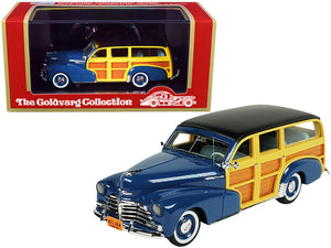 1948 Chevrolet Fleetmaster Woodie Station Wagon Como Blue with Black Top Limited Edition to 240 pieces Worldwide 1/43 Model Car by Goldvarg Collection - Premium  from Goldvarg Collection - Just $112.99! Shop now at Rapidvehicles