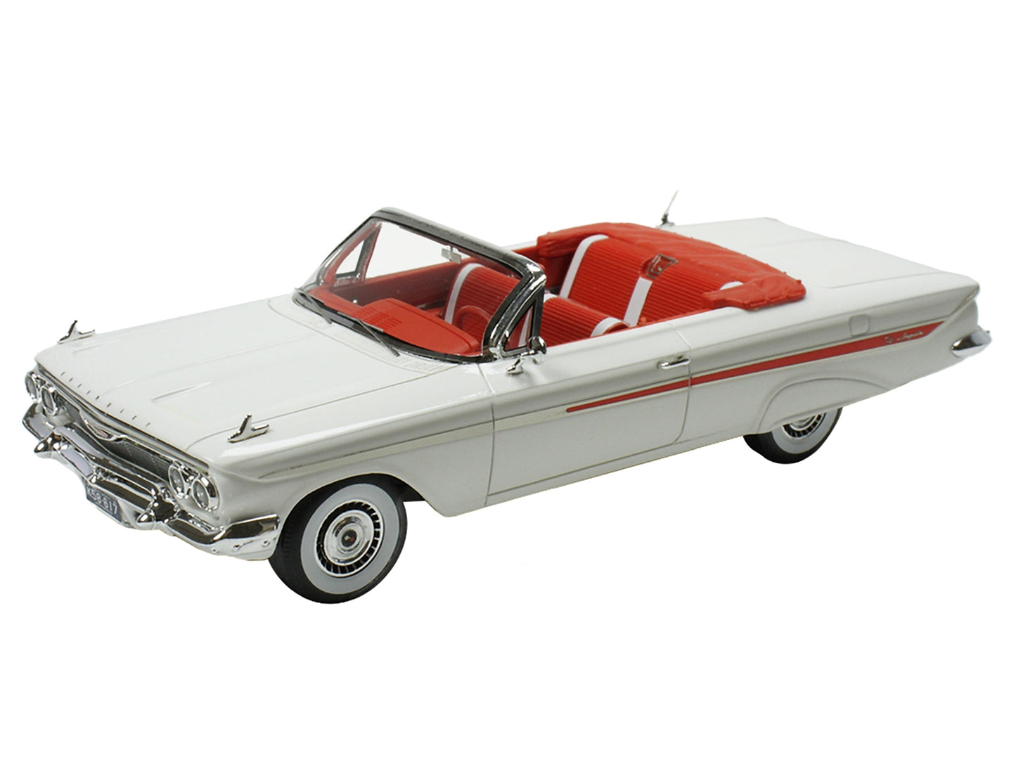 1961 Chevrolet Impala Convertible White with Red Interior Limited - Premium Chevrolet Models from Goldvarg Collection - Just $109.68! Shop now at Rapidvehicles