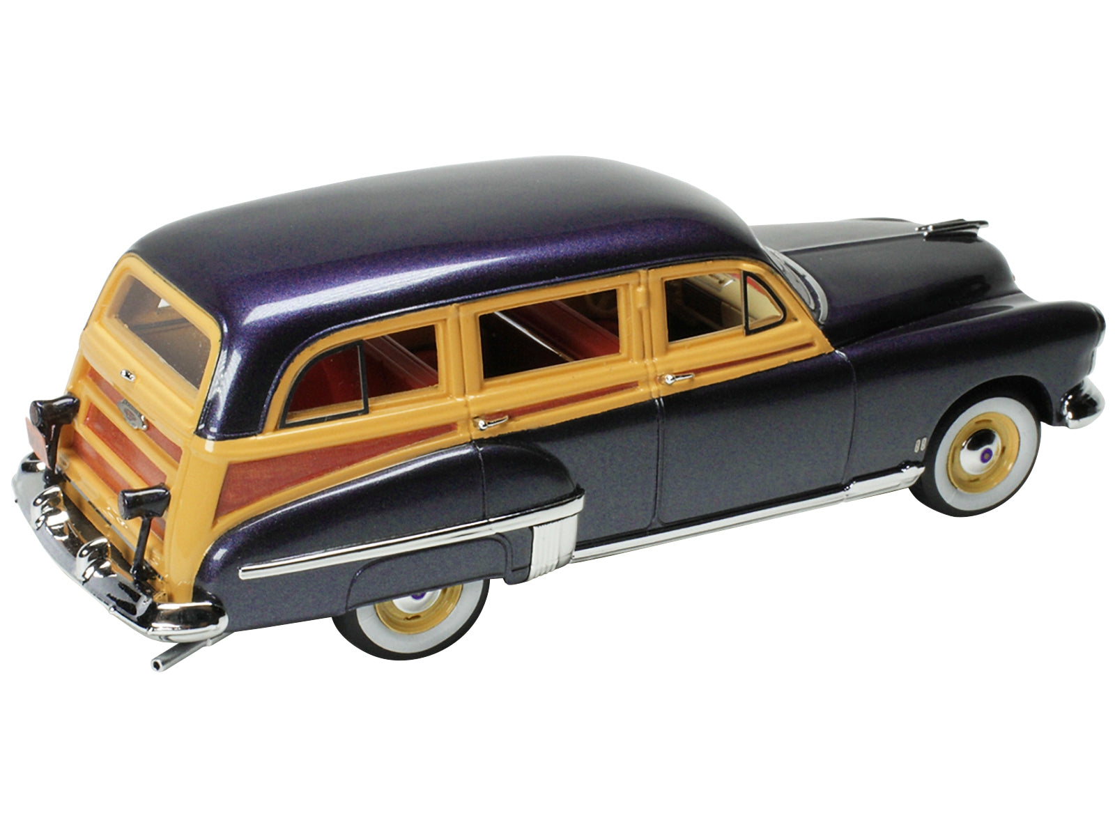 1949 Oldsmobile 88 Station Wagon Nightshade Blue with Cream and Woodgrain Sides and Red Interior Limited Edition to 240 pieces Worldwide 1/43 Model Car by Goldvarg Collection - Premium Oldsmobile Models from Goldvarg Collection - Just $126.99! Shop now at Rapidvehicles