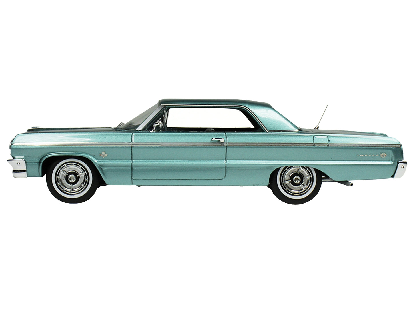 1964 Chevrolet Impala Azure Aqua Blue Metallic with Blue Interior - Premium Chevrolet Models from Goldvarg Collection - Just $132.29! Shop now at Rapidvehicles