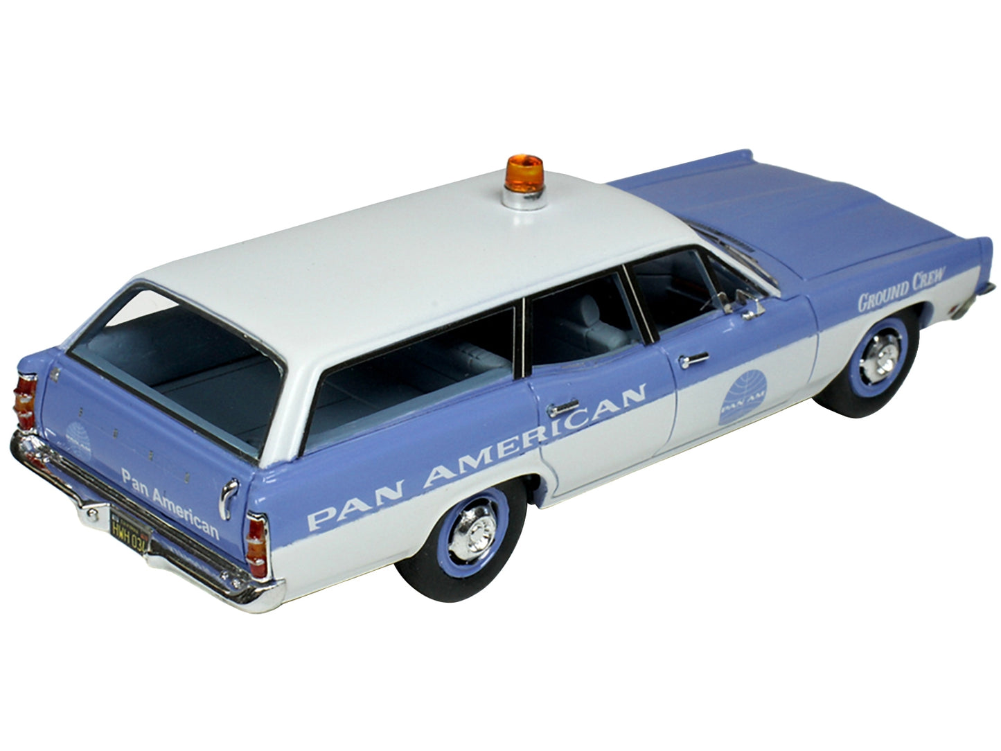 1970 Ford Galaxie Station Wagon Blue and White with Blue Interior - Premium Ford Models from Goldvarg Collection - Just $132.29! Shop now at Rapidvehicles