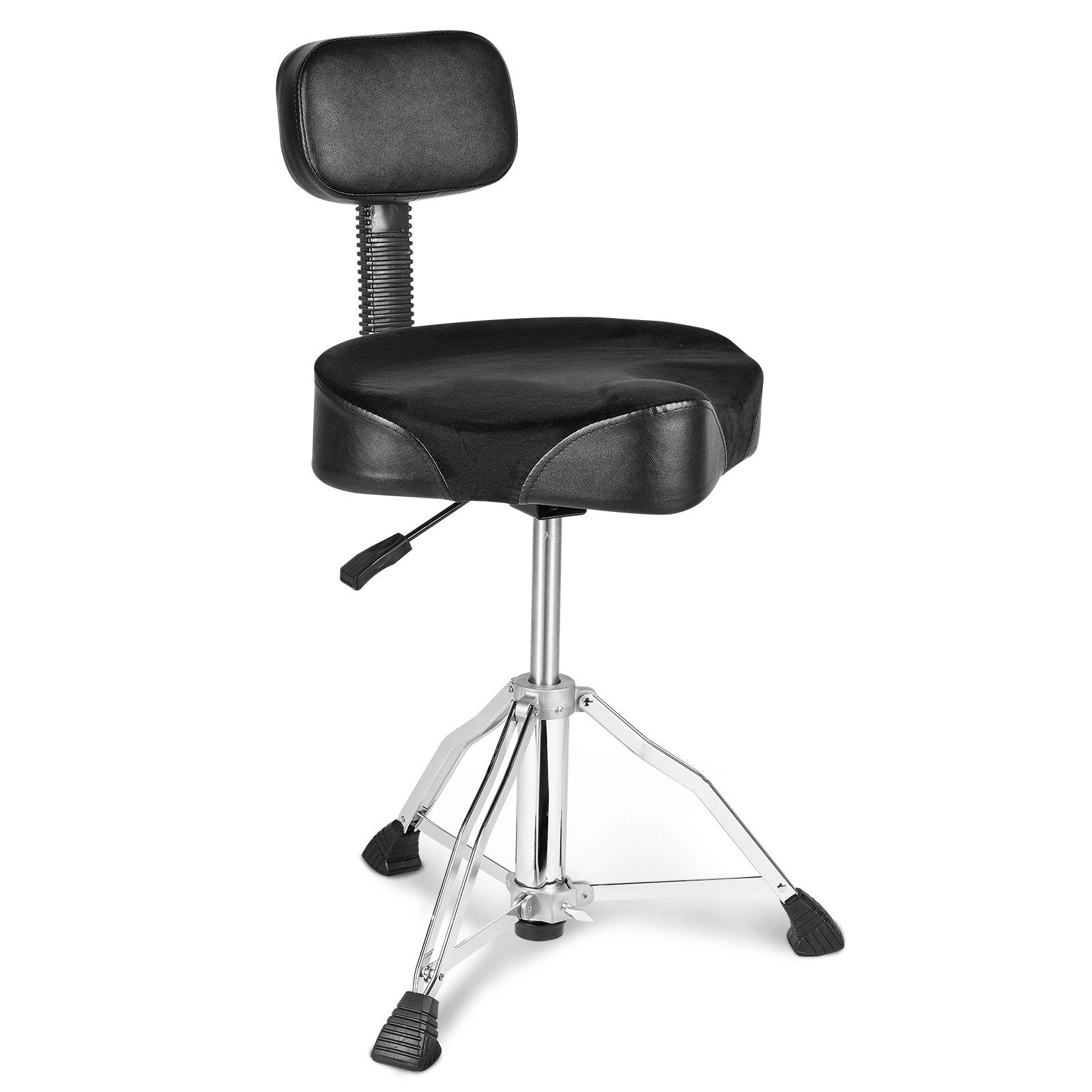 VEVOR Drum Throne with Backrest, 19.3-25.2 in/490-640 mm Height Adjustable, Hydraulic Saddle Padded Drum Stool Seat with Anti-Slip Feet Drumsticks 500 lbs/227 kg Max Capacity, 360?Swivel for Drummers - Premium Instrument Accessories from VEVOR - Just $114.79! Shop now at Rapidvehicles