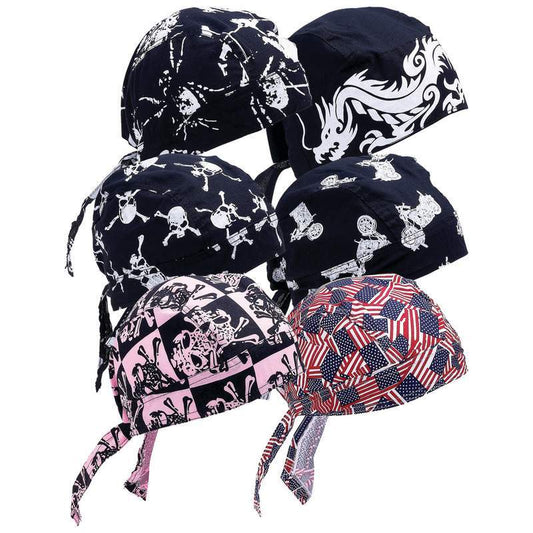 6pc Assorted Cotton Skull Cap Set - Premium Do Rags from Rapidvehicles - Just $22.20! Shop now at Rapidvehicles