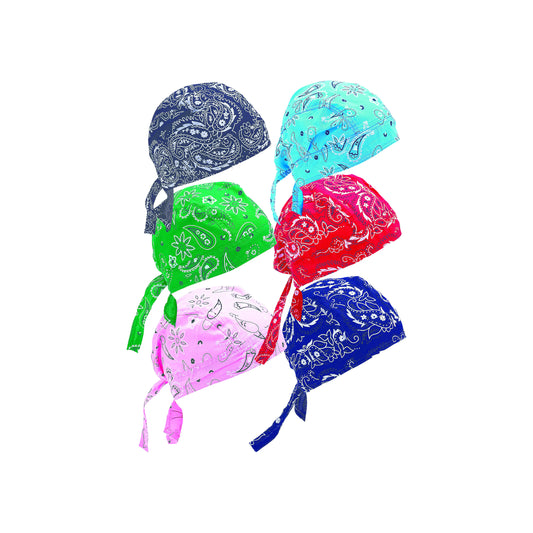 6pc Assorted Paisley Cotton Skull Cap Set - Premium Do Rags from Rapidvehicles - Just $20! Shop now at Rapidvehicles