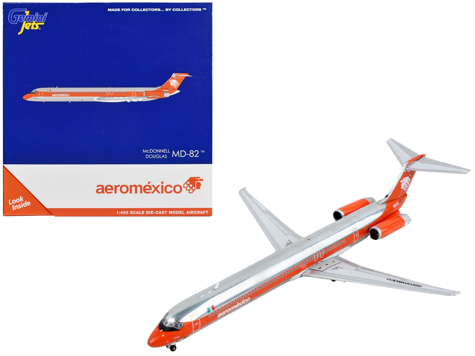 McDonnell Douglas MD-82 Commercial Aircraft "AeroMexico" Orange and Silver 1/400 Diecast Model Airplane by GeminiJets - Premium McDonnell Douglas from GeminiJets - Just $66.99! Shop now at Rapidvehicles