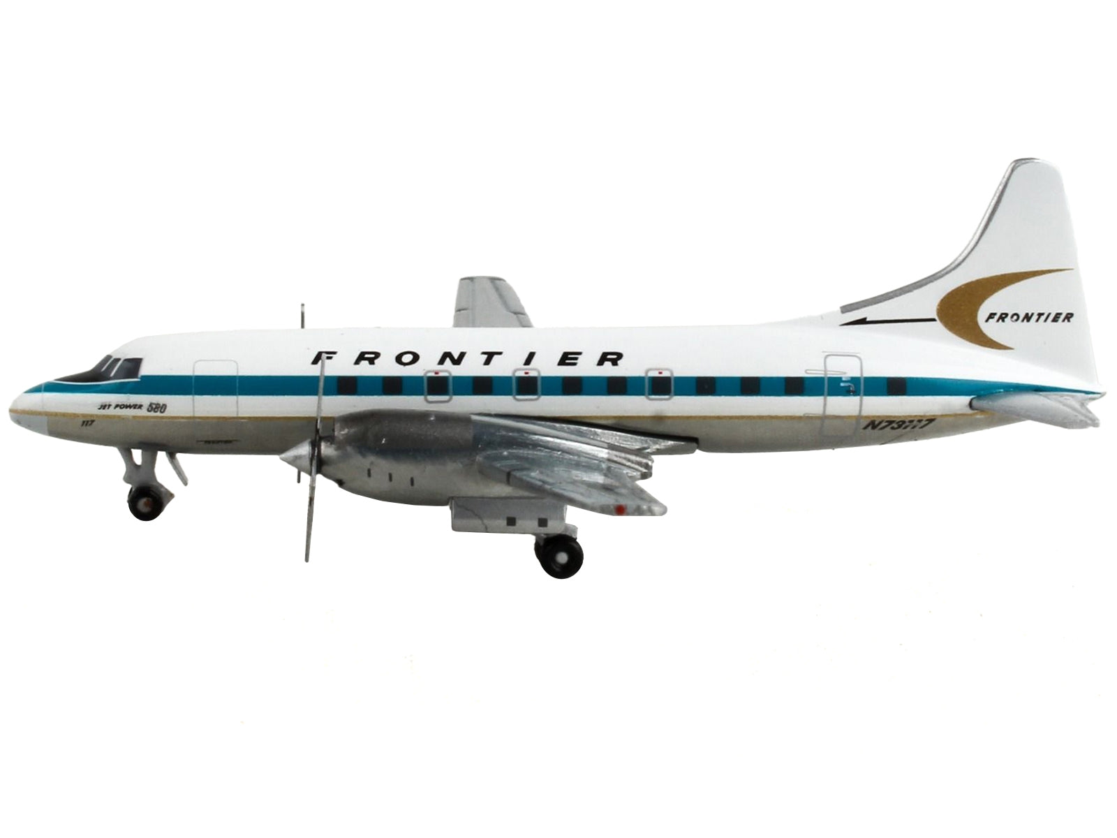 Convair CV-580 Commercial Aircraft "Frontier Airlines" White with - Premium Convair from GeminiJets - Just $67.49! Shop now at Rapidvehicles