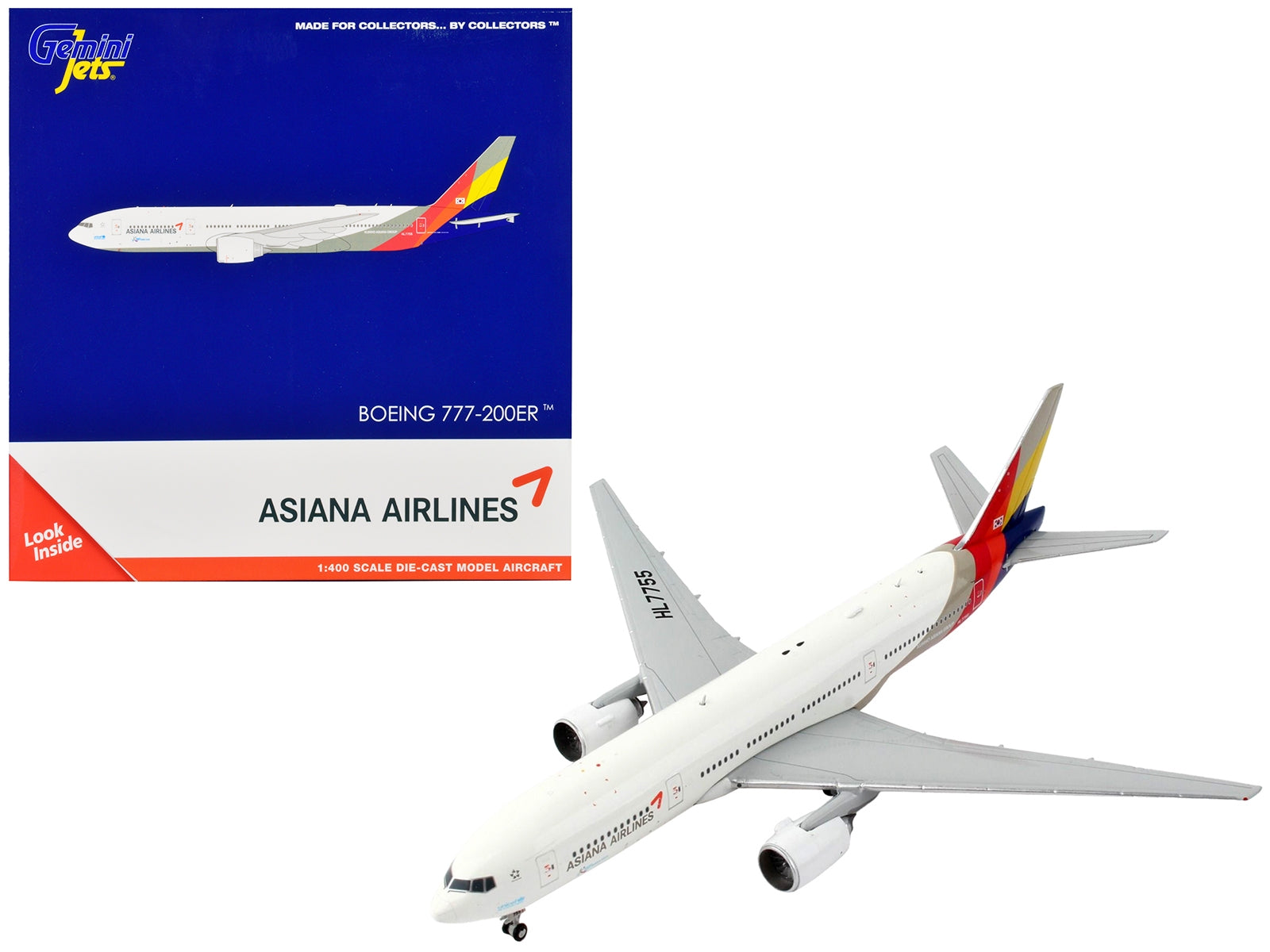 Boeing 777-200ER Commercial Aircraft "Asiana Airlines" White with Tail Graphics 1/400 Diecast Model Airplane by GeminiJets - Premium Boeing from GeminiJets - Just $81.99! Shop now at Rapidvehicles