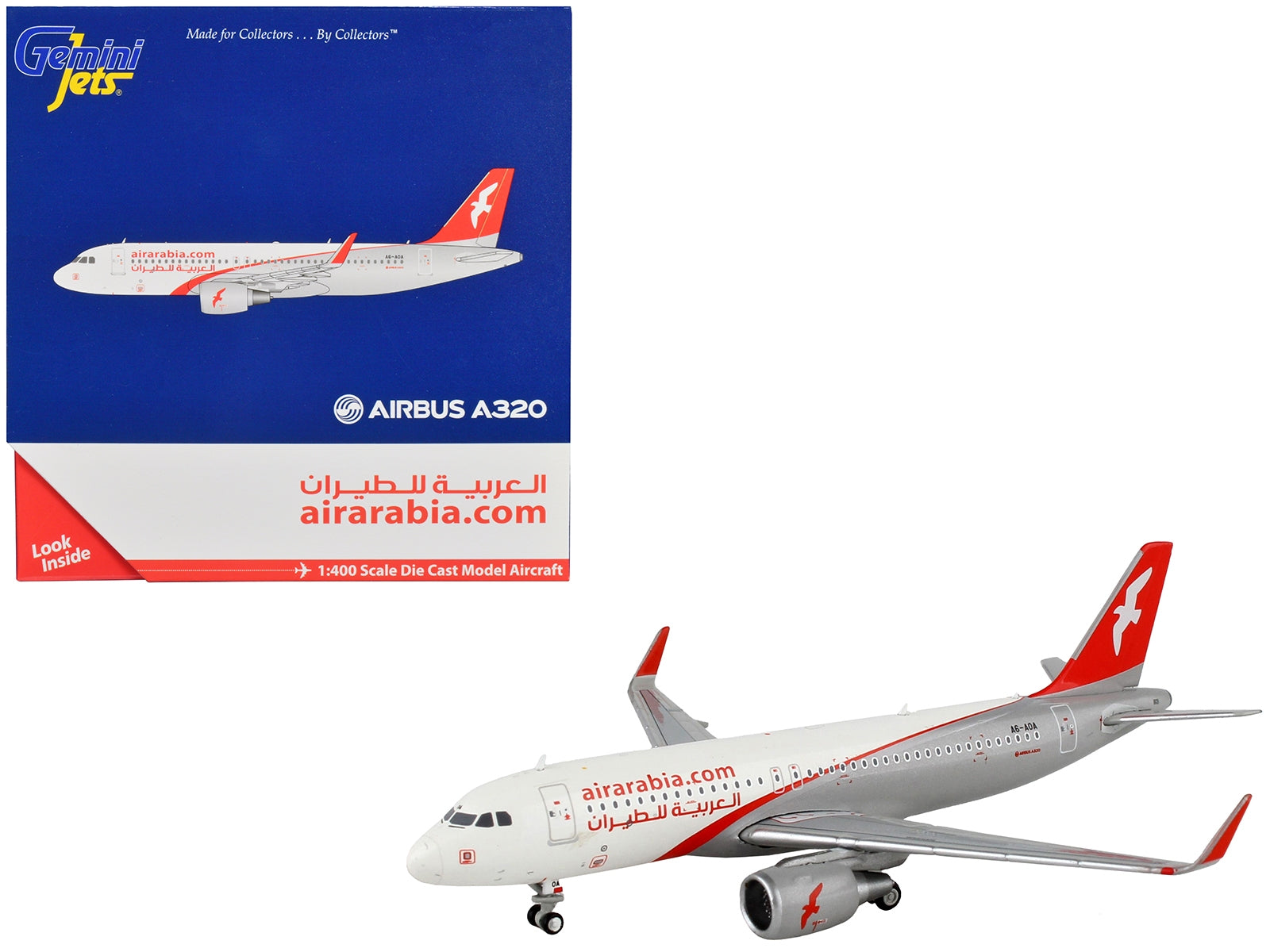 Airbus A320 Commercial Aircraft "Air Arabia" White and Gray with - Premium Aircrafts and War Planes from GeminiJets - Just $69.29! Shop now at Rapidvehicles