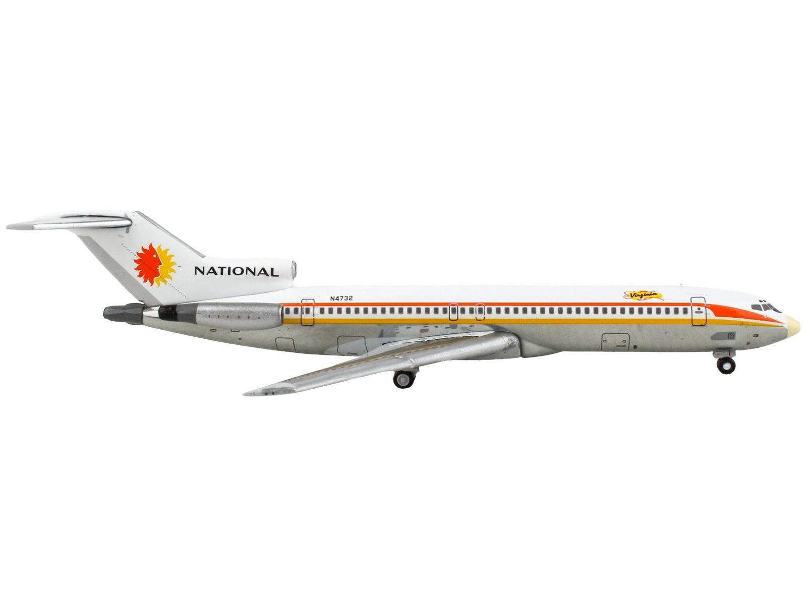 Boeing 727-200 Commercial Aircraft "National Airlines" White with Yellow and Orange Stripes 1/400 Diecast Model Airplane by GeminiJets - Premium Boeing from GeminiJets - Just $66.99! Shop now at Rapidvehicles