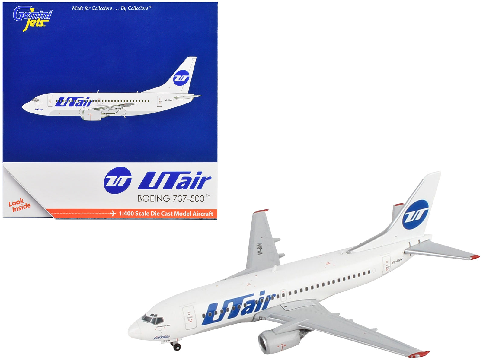 Boeing 737-500 Commercial Aircraft "UTair" White 1/400 Diecast Model Airplane by GeminiJets - Premium Boeing from GeminiJets - Just $64.99! Shop now at Rapidvehicles