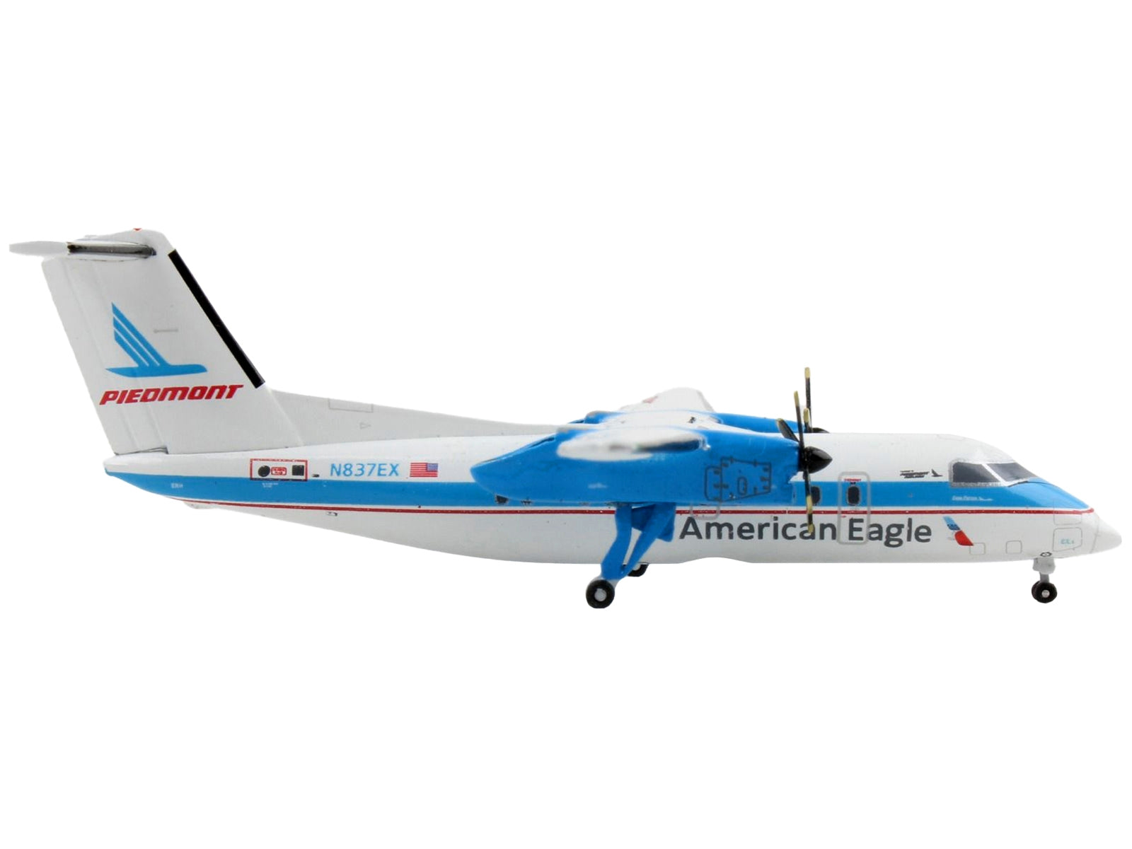 Bombardier Dash 8-100 Commercial Aircraft "American Airlines - American Eagle - Piedmont Airlines" White with Blue Stripes 1/400 Diecast Model Airplane by GeminiJets - Premium Bombardier from GeminiJets - Just $66.28! Shop now at Rapidvehicles