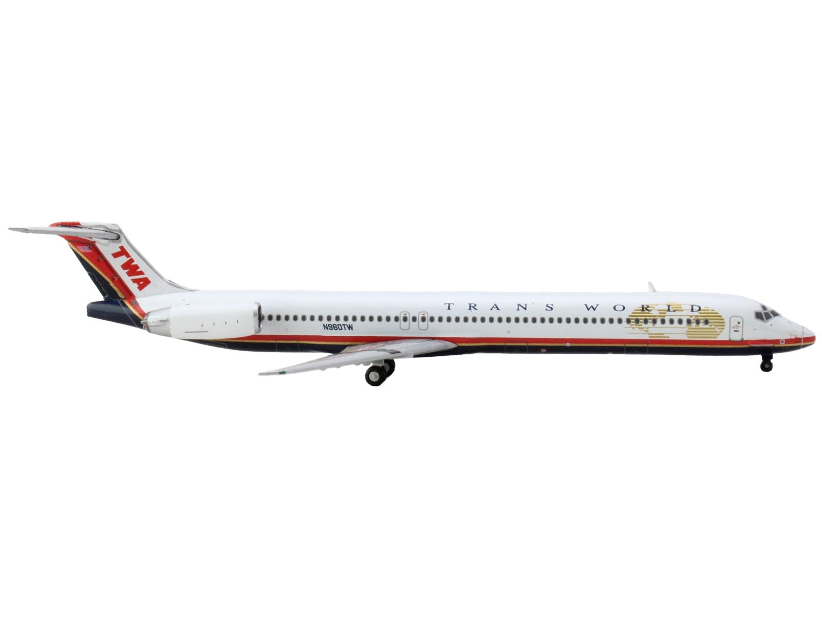 McDonnell Douglas MD-82 Commercial Aircraft "Trans World Airlines" White with Red Stripes 1/400 Diecast Model Airplane by GeminiJets - Premium McDonnell Douglas from GeminiJets - Just $64.99! Shop now at Rapidvehicles