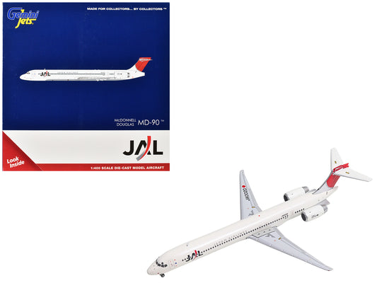 McDonnell Douglas MD-90 Commercial Aircraft "Japan Airines" (JA002D) White with Red Tail 1/400 Diecast Model Airplane by GeminiJets free shipping USA