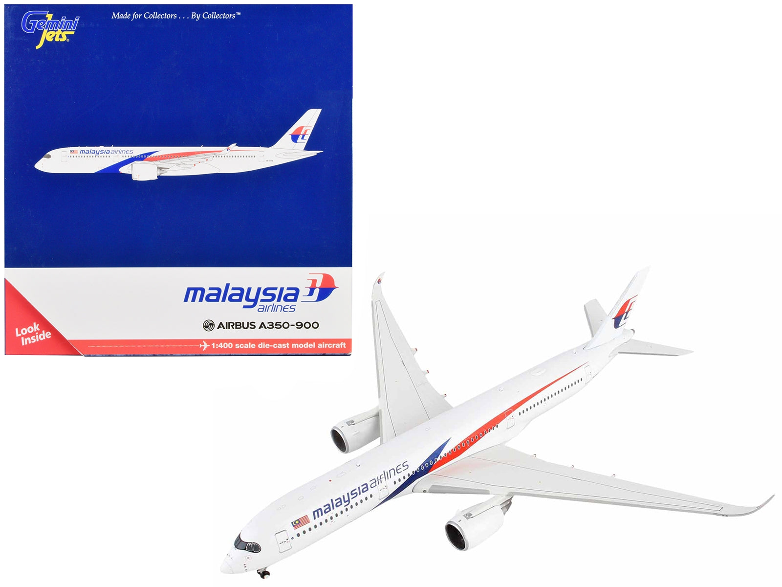 Airbus A350-900 Commercial Aircraft "Malaysia Airlines" White with Red and Blue Graphics 1/400 Diecast Model Airplane by GeminiJets - Premium Aircrafts and War Planes from GeminiJets - Just $83.99! Shop now at Rapidvehicles