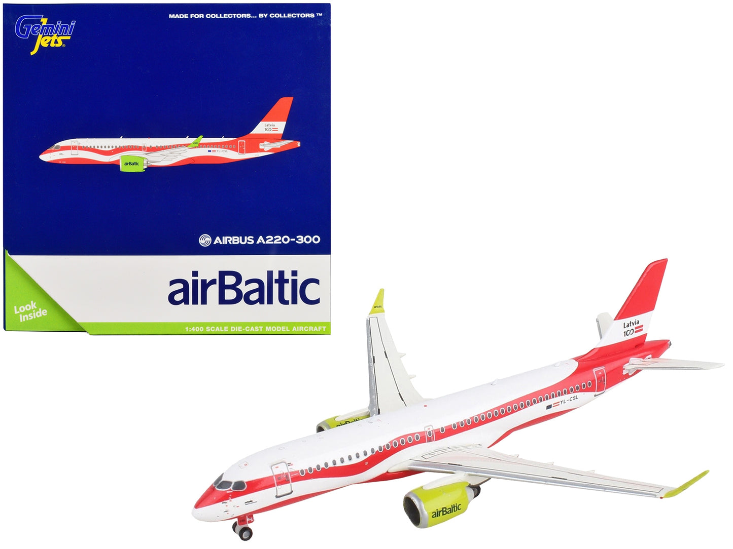 Airbus A220-300 Commercial Aircraft "Air Baltic" White and Red - Premium Aircrafts and War Planes from GeminiJets - Just $71.09! Shop now at Rapidvehicles