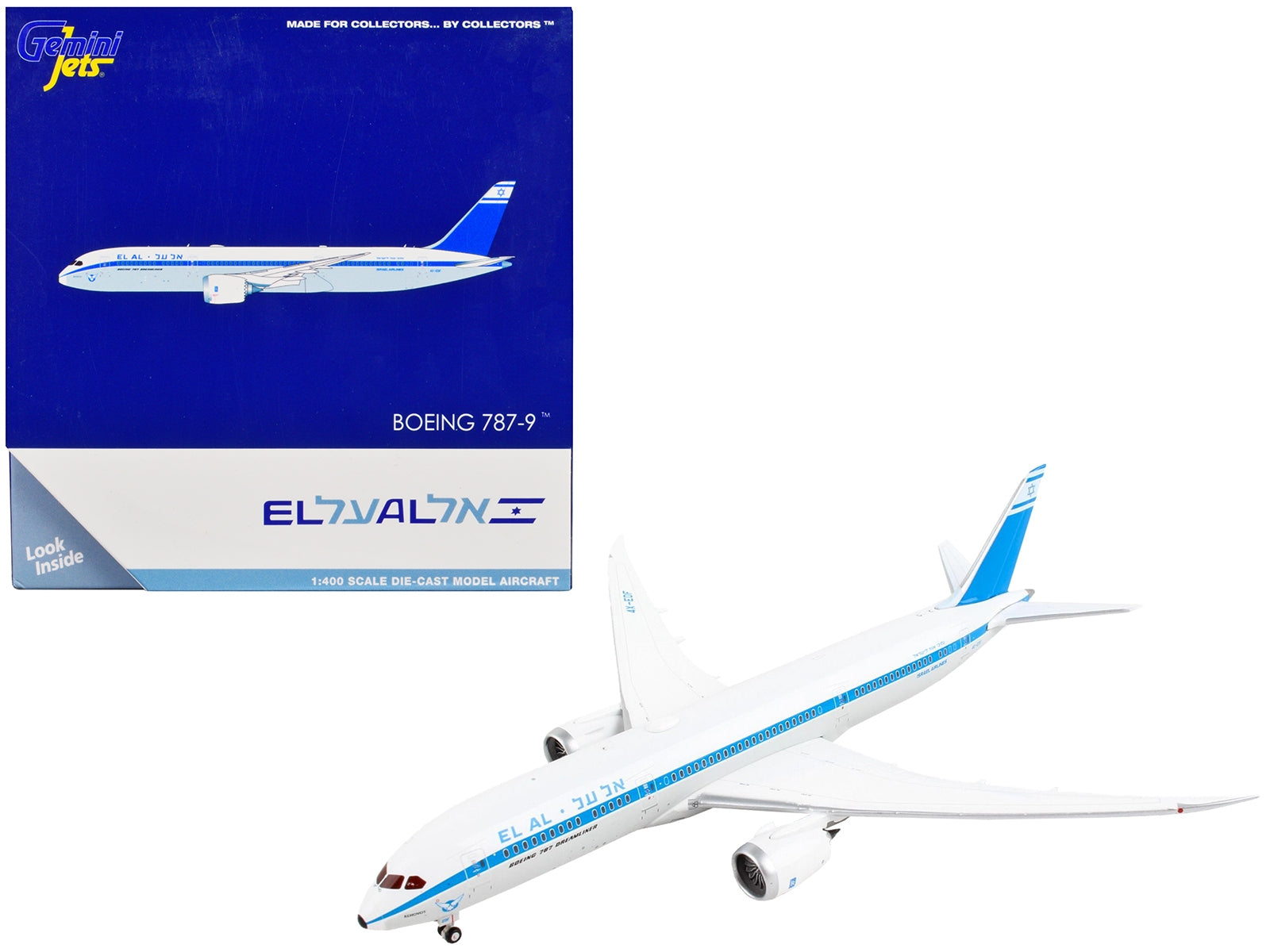 Boeing 787-9 Commercial Aircraft "El Al Israel Airlines" White with Blue Stripes and Tail 1/400 Diecast Model Airplane by GeminiJets - Premium Boeing from GeminiJets - Just $73.99! Shop now at Rapidvehicles