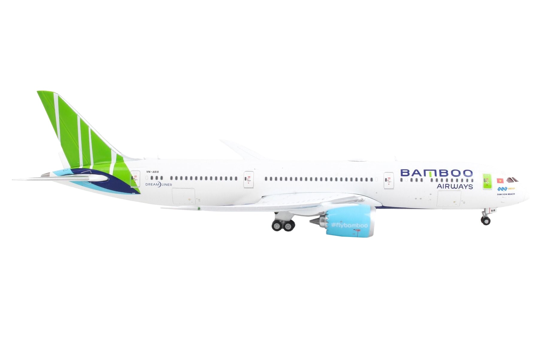 Boeing 787-9 Commercial Aircraft "Bamboo Airways" White with Green Tail 1/400 Diecast Model Airplane by GeminiJets - Premium Boeing from GeminiJets - Just $74.99! Shop now at Rapidvehicles