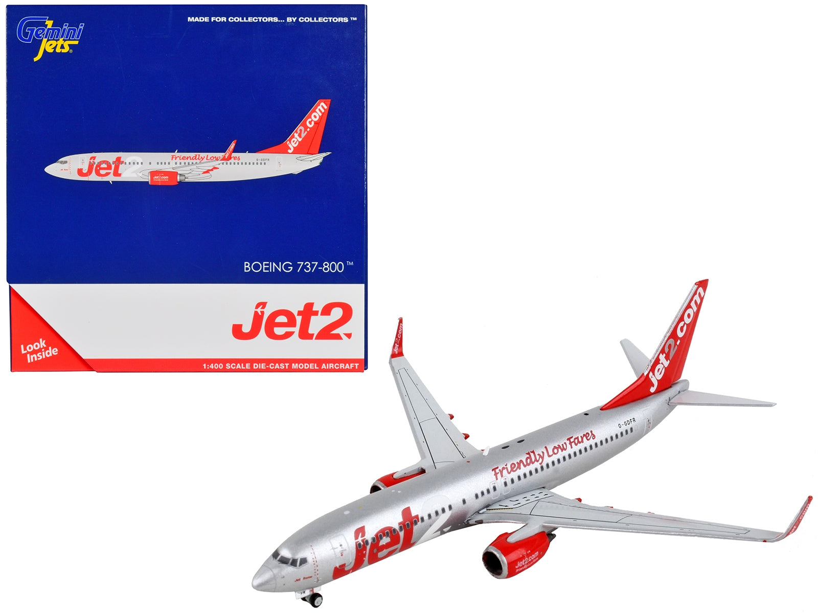 Boeing 737-800 Commercial Aircraft "Jet2.Com" Silver with Red Tail 1/400 Diecast Model Airplane by GeminiJets - Premium Boeing from GeminiJets - Just $63.99! Shop now at Rapidvehicles