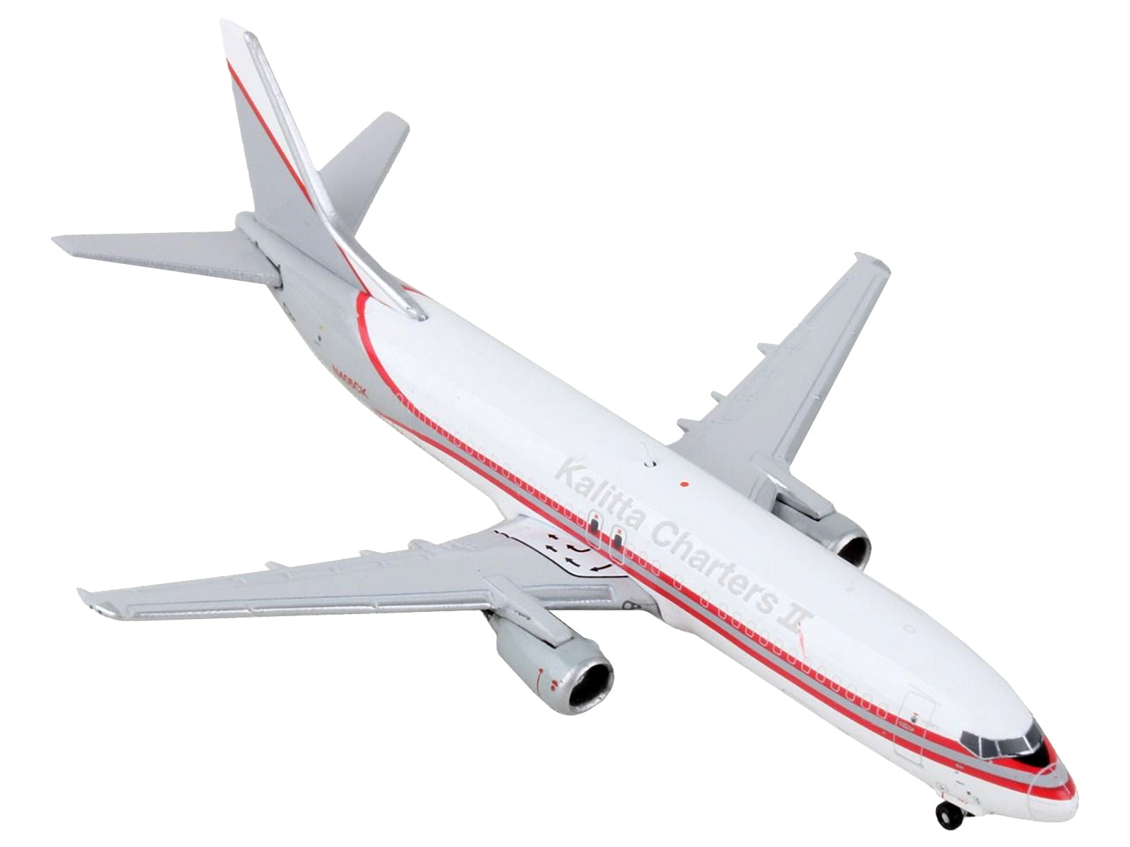 Boeing 737-400F Commercial Aircraft "Kalitta Charters II" White and Gray with Red Stripes 1/400 Diecast Model Airplane by GeminiJets - Premium Boeing from GeminiJets - Just $64.99! Shop now at Rapidvehicles