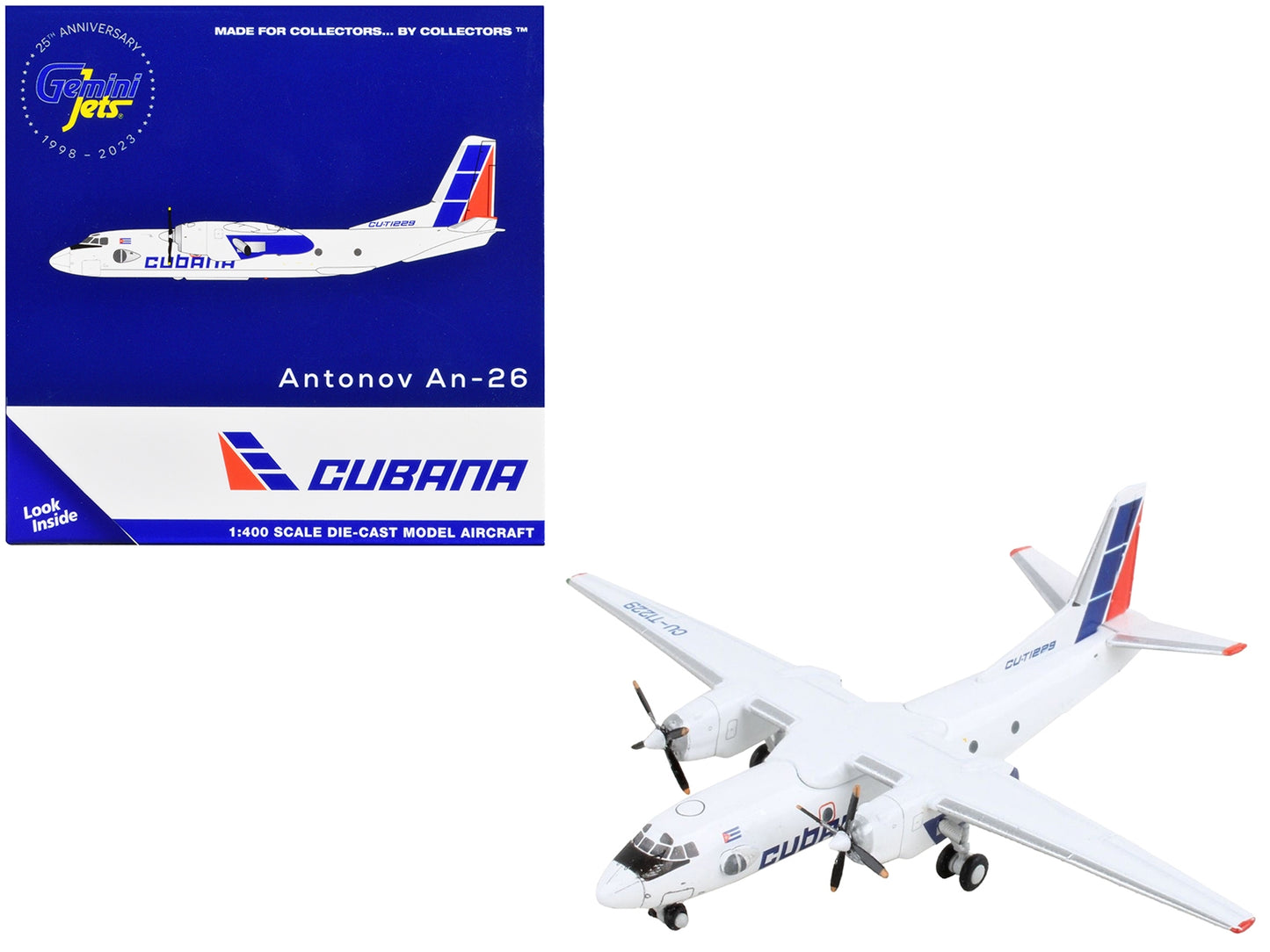 Antonov An-26 Commercial Aircraft "Cubana de Aviacion" White with - Premium Antonov from GeminiJets - Just $65.01! Shop now at Rapidvehicles