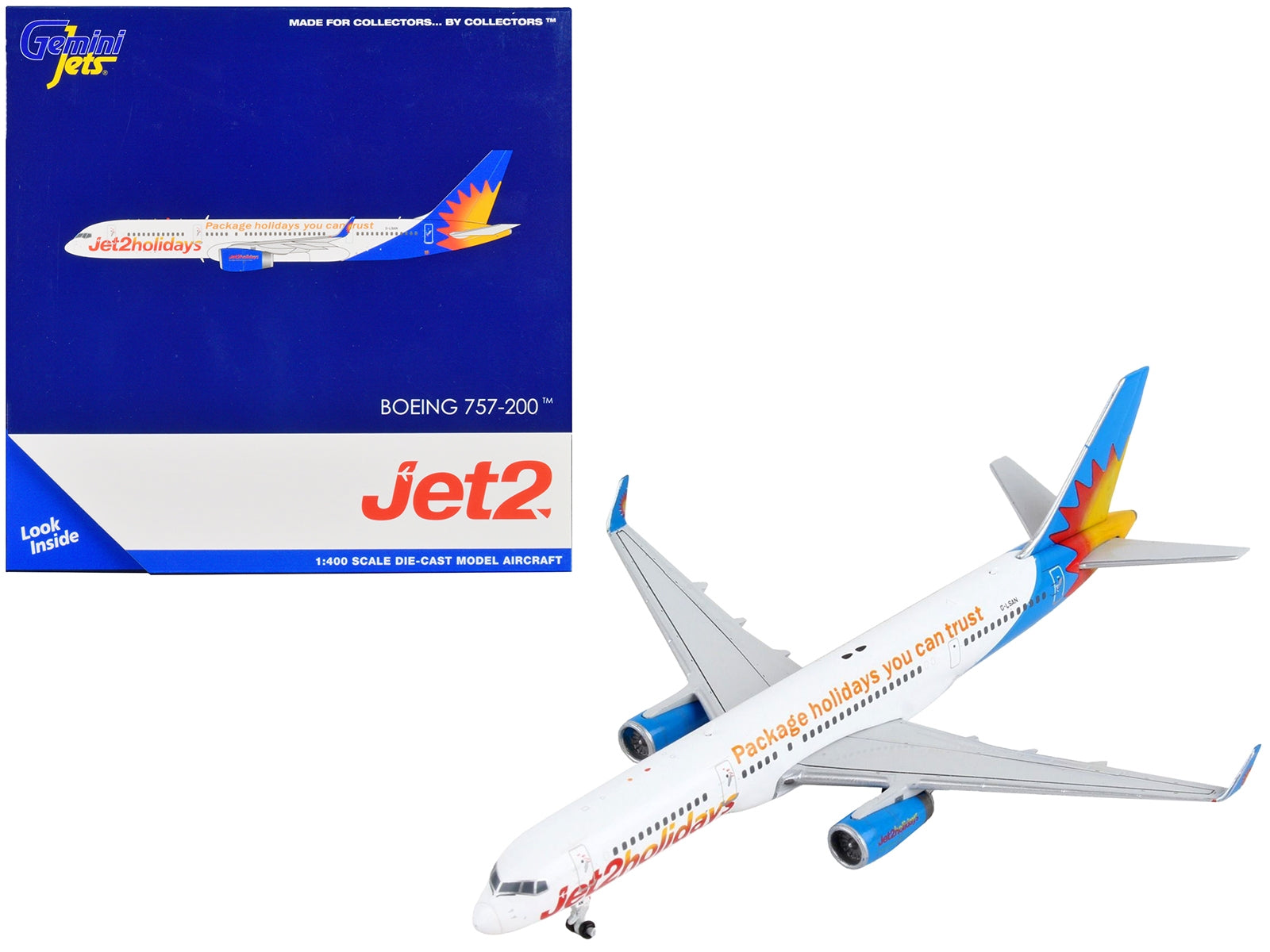 Boeing 757-200 Commercial Aircraft "Jet2 Holidays" White with Blue Tail 1/400 Diecast Model Airplane by GeminiJets - Premium Boeing from GeminiJets - Just $65.99! Shop now at Rapidvehicles