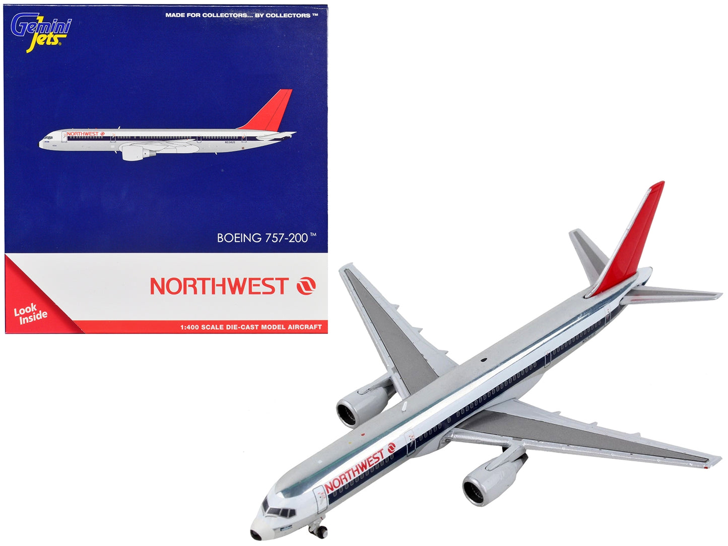 Boeing 757-200 Commercial Aircraft "Northwest Airlines" Silver - Premium Boeing from GeminiJets - Just $81.99! Shop now at Rapidvehicles