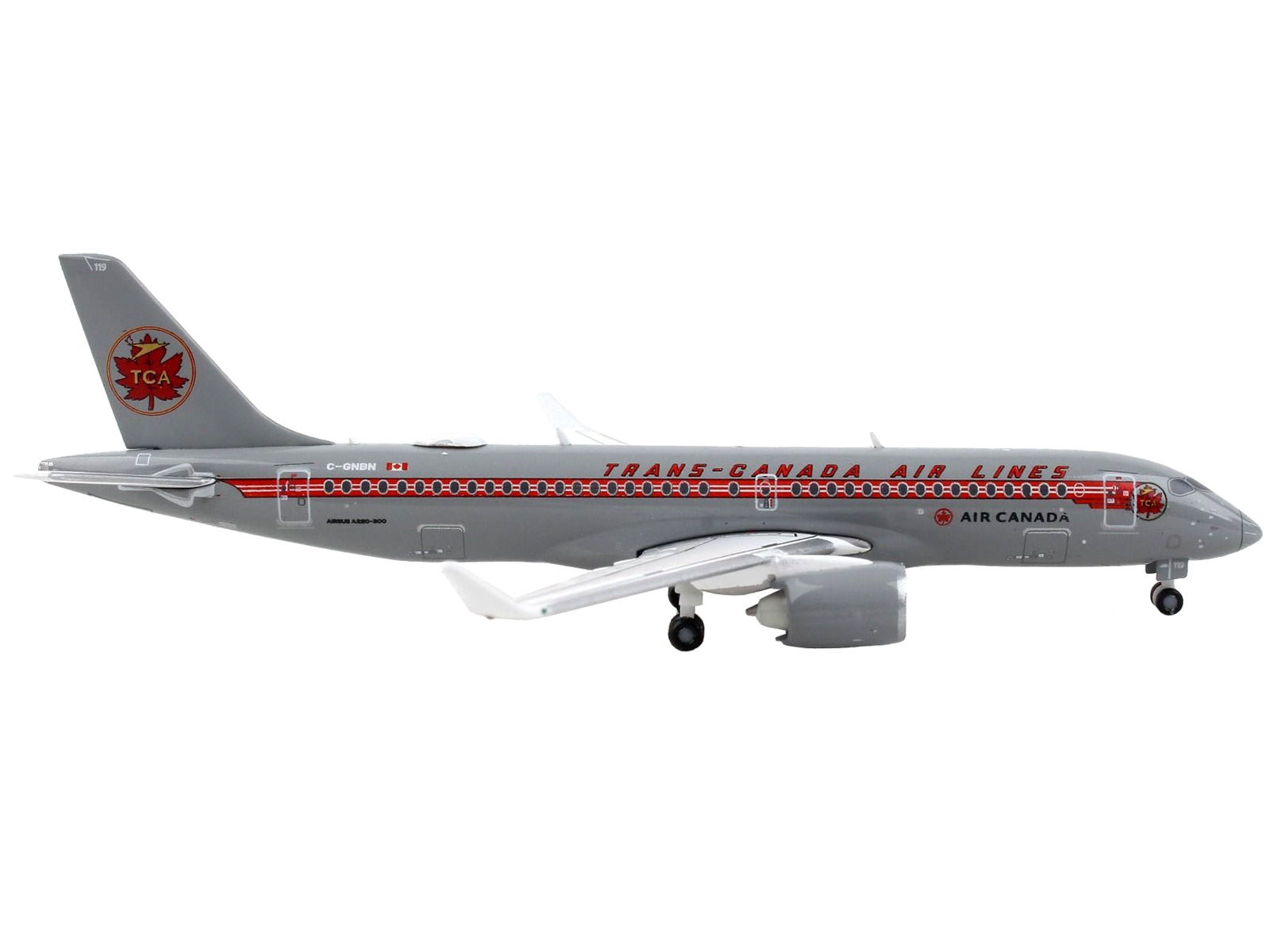 Airbus A220-300 Commercial Aircraft "Trans-Canada Air Lines - Air Canada" Gray with Red Stripes 1/400 Diecast Model Airplane by GeminiJets - Premium Aircrafts and War Planes from GeminiJets - Just $64.99! Shop now at Rapidvehicles