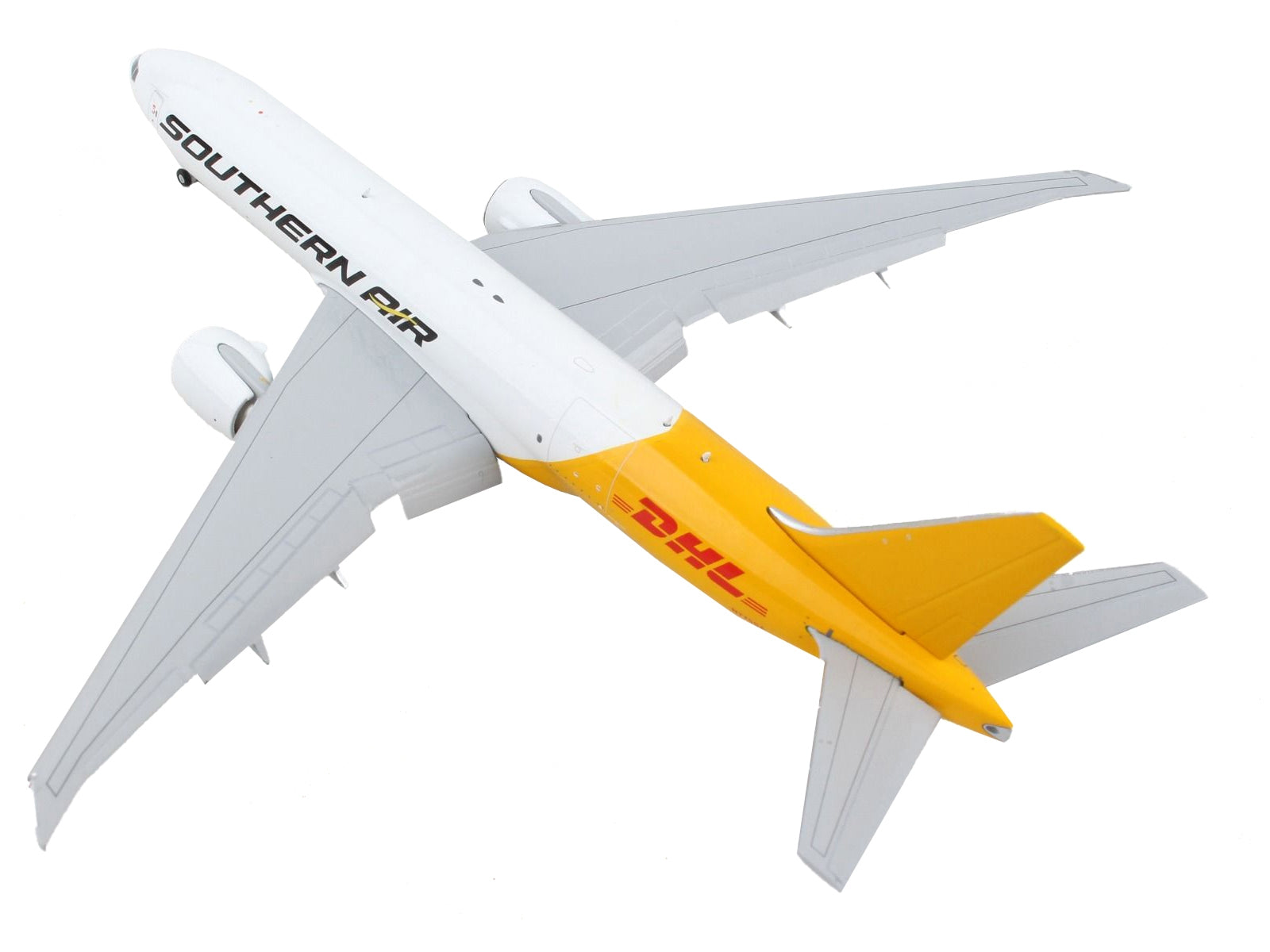 Boeing 777F Commercial Aircraft with Flaps Down "Southern Air - DHL" White and Yellow 1/400 Diecast Model Airplane by GeminiJets - Premium Boeing from GeminiJets - Just $86.99! Shop now at Rapidvehicles