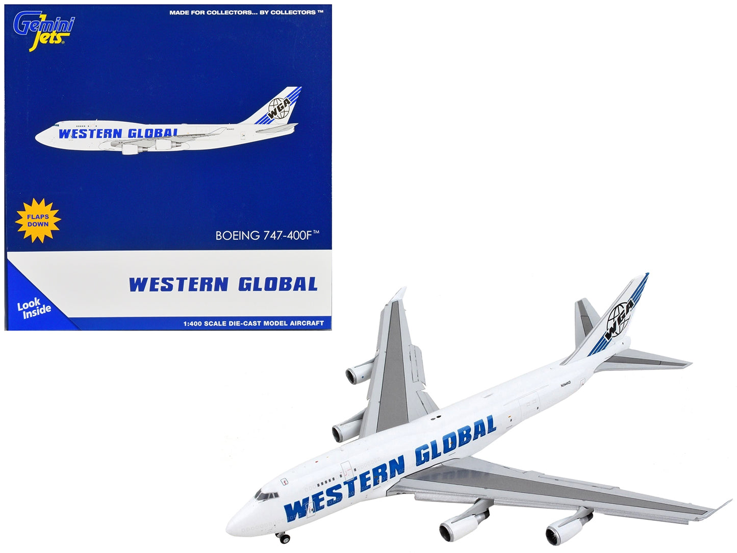 Boeing 747-400F Commercial Aircraft with Flaps Down "Western