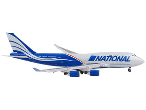 Boeing 747-400F Commercial Aircraft with Flaps Down "National Airlines" Gray and Blue 1/400 Diecast Model Airplane by GeminiJets - Premium Boeing from GeminiJets - Just $89.99! Shop now at Rapidvehicles