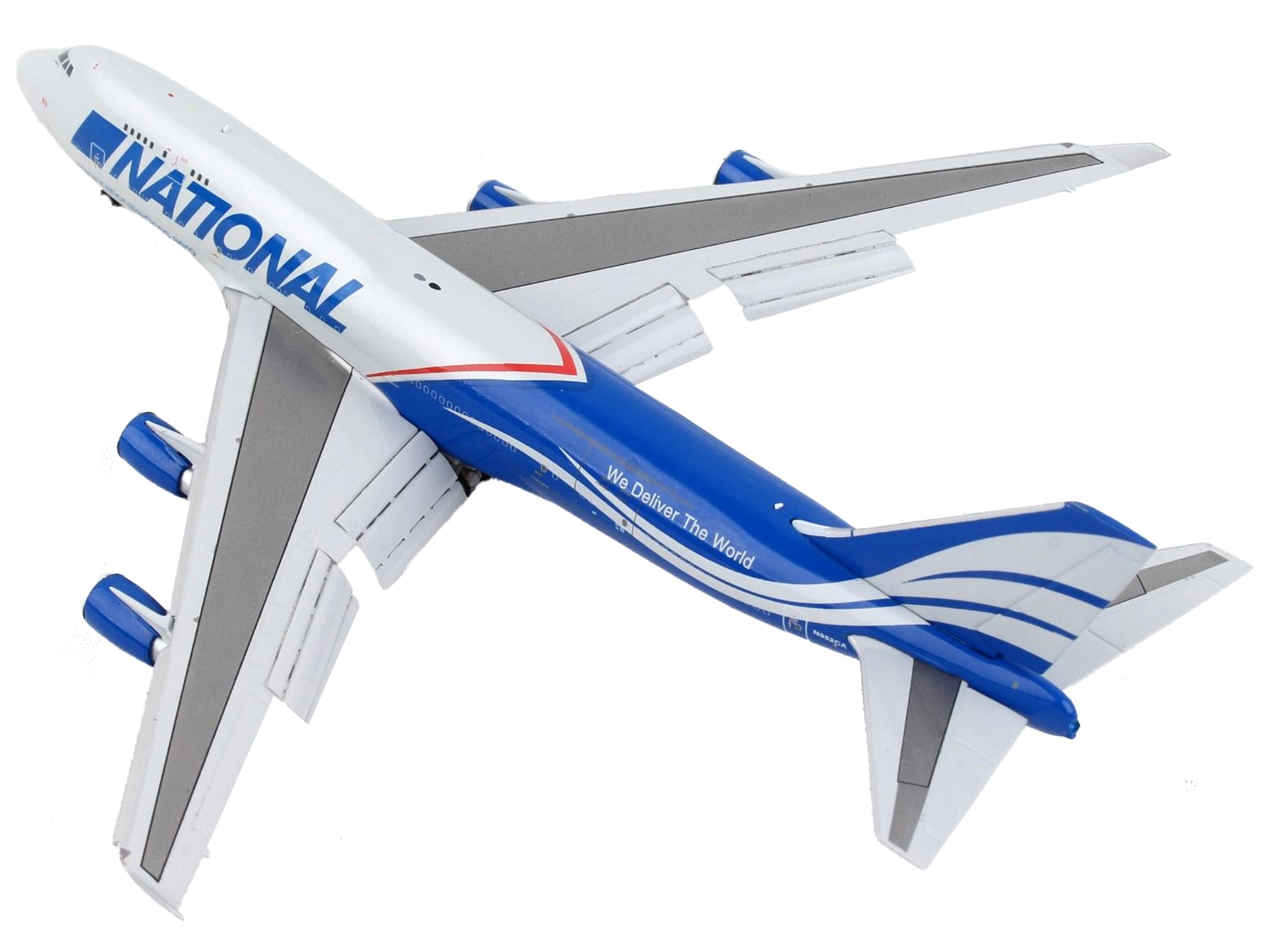 Boeing 747-400F Commercial Aircraft with Flaps Down "National Airlines" Gray and Blue 1/400 Diecast Model Airplane by GeminiJets - Premium Boeing from GeminiJets - Just $89.99! Shop now at Rapidvehicles