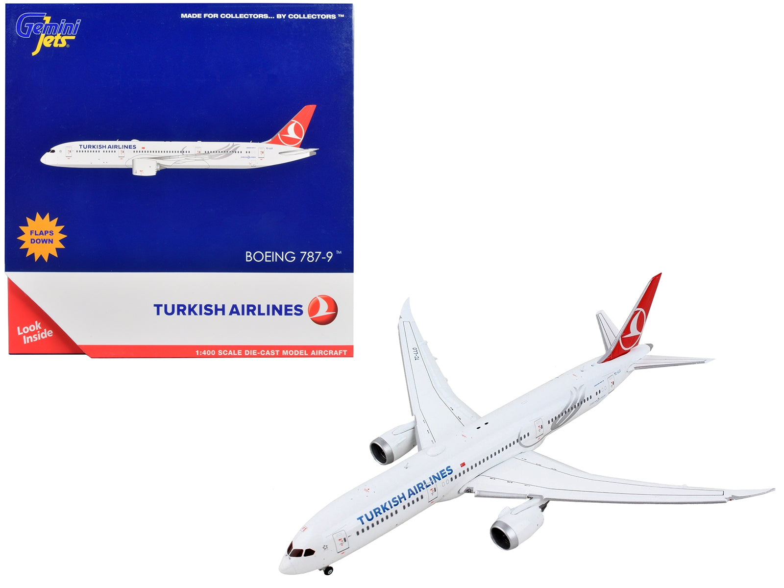 Boeing 787-9 Commercial Aircraft with Flaps Down "Turkish Airlines" White with Red Tail 1/400 Diecast Model Airplane by GeminiJets - Premium Boeing from GeminiJets - Just $78.99! Shop now at Rapidvehicles