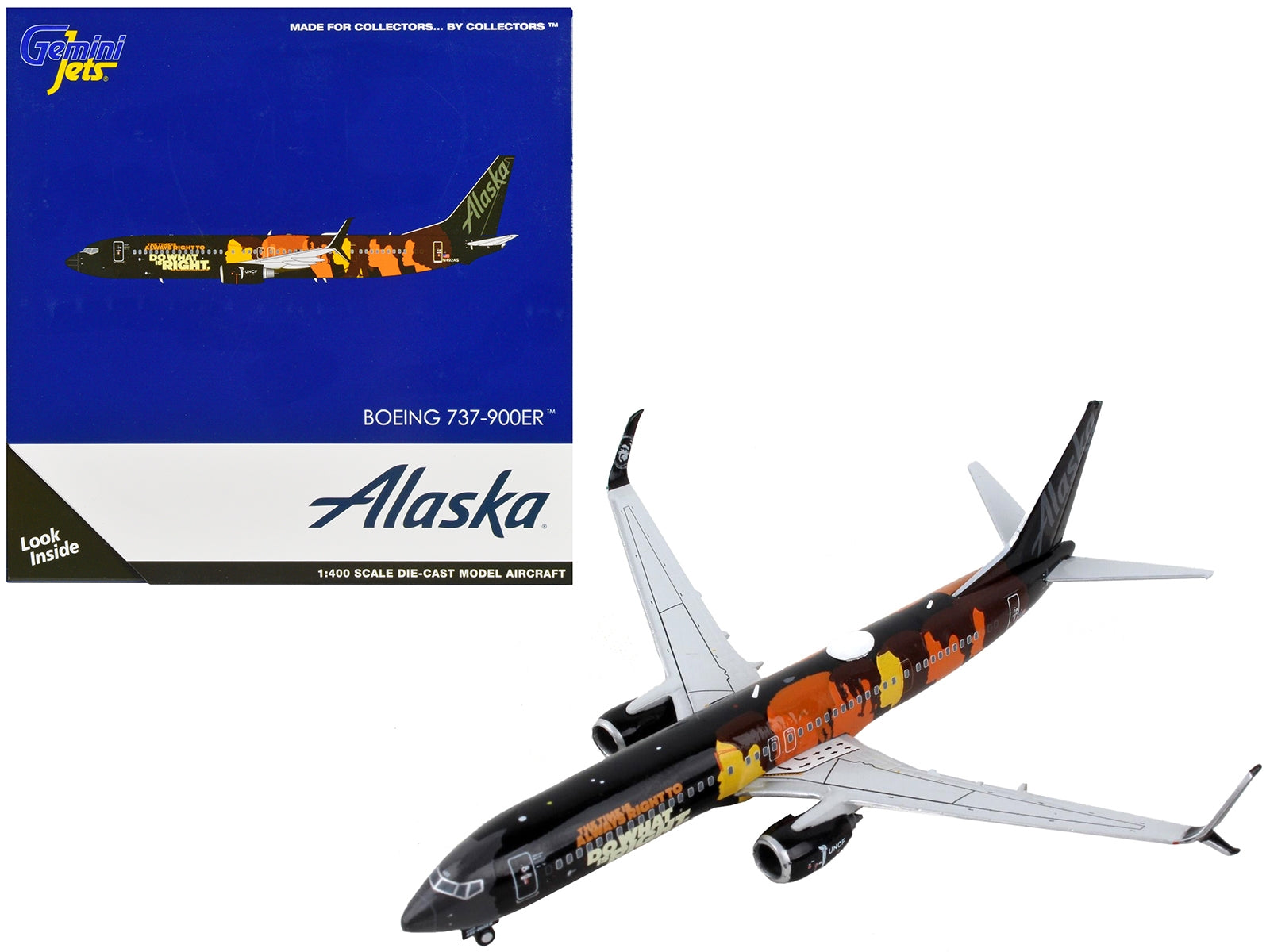 Boeing 737-900ER Commercial Aircraft "Alaska Airlines - Our Commitment Livery" Black with Graphics 1/400 Diecast Model Airplane by GeminiJets - Premium Boeing from GeminiJets - Just $64.99! Shop now at Rapidvehicles