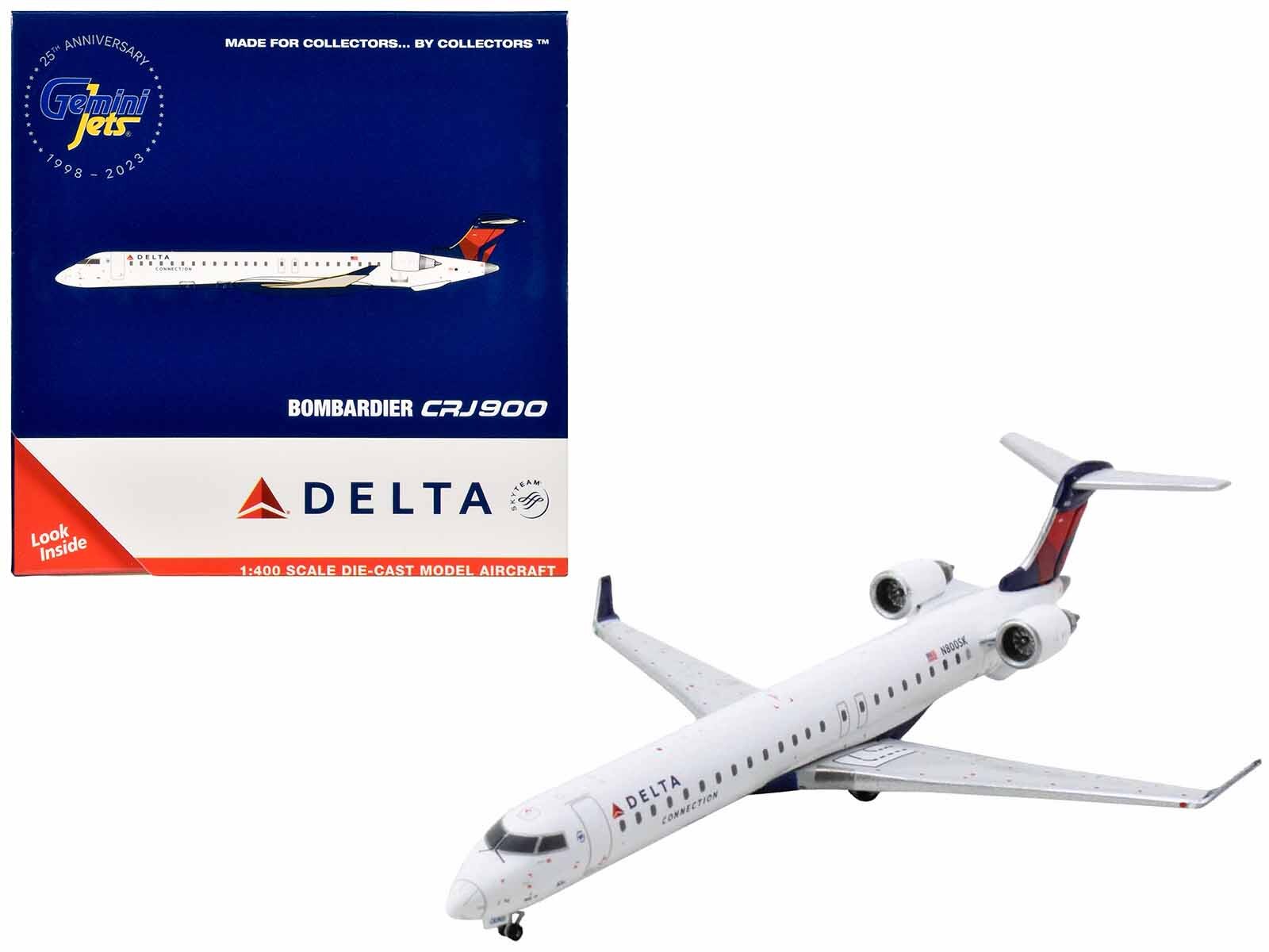 Bombardier CRJ900 Commercial Aircraft "Delta Connection" (N800SK) White with Red and Blue Tail 1/400 Diecast Model Airplane by GeminiJets - Premium Bombardier from GeminiJets - Just $66.99! Shop now at Rapidvehicles