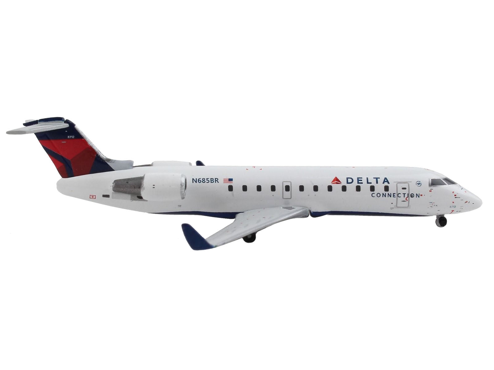 Bombardier CRJ200 Commercial Aircraft "Delta Connection" (N685BR) White with Red and Blue Tail 1/400 Diecast Model Airplane by GeminiJets - Premium Bombardier from GeminiJets - Just $63.99! Shop now at Rapidvehicles