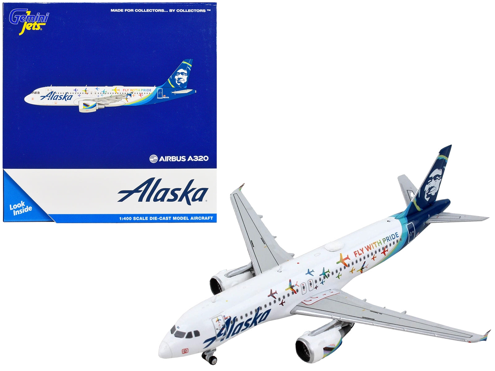 Airbus A320 Commercial Aircraft "Alaska Airlines - Fly with - Premium Aircrafts and War Planes from GeminiJets - Just $76.99! Shop now at Rapidvehicles