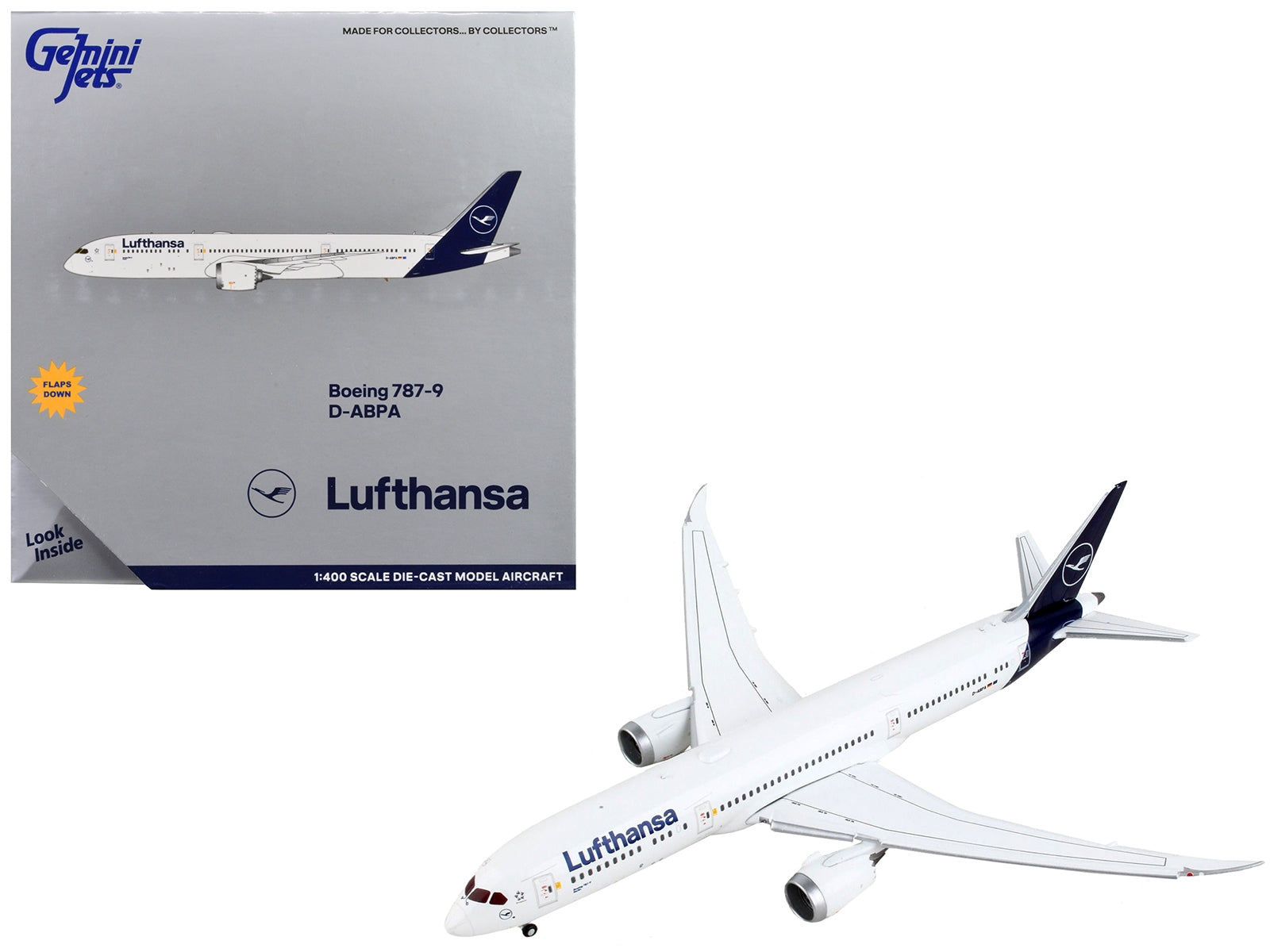 Boeing 787-9 Commercial Aircraft with Flaps Down "Lufthansa" White with Dark Blue Tail 1/400 Diecast Model Airplane by GeminiJets - Premium Boeing from GeminiJets - Just $77.99! Shop now at Rapidvehicles