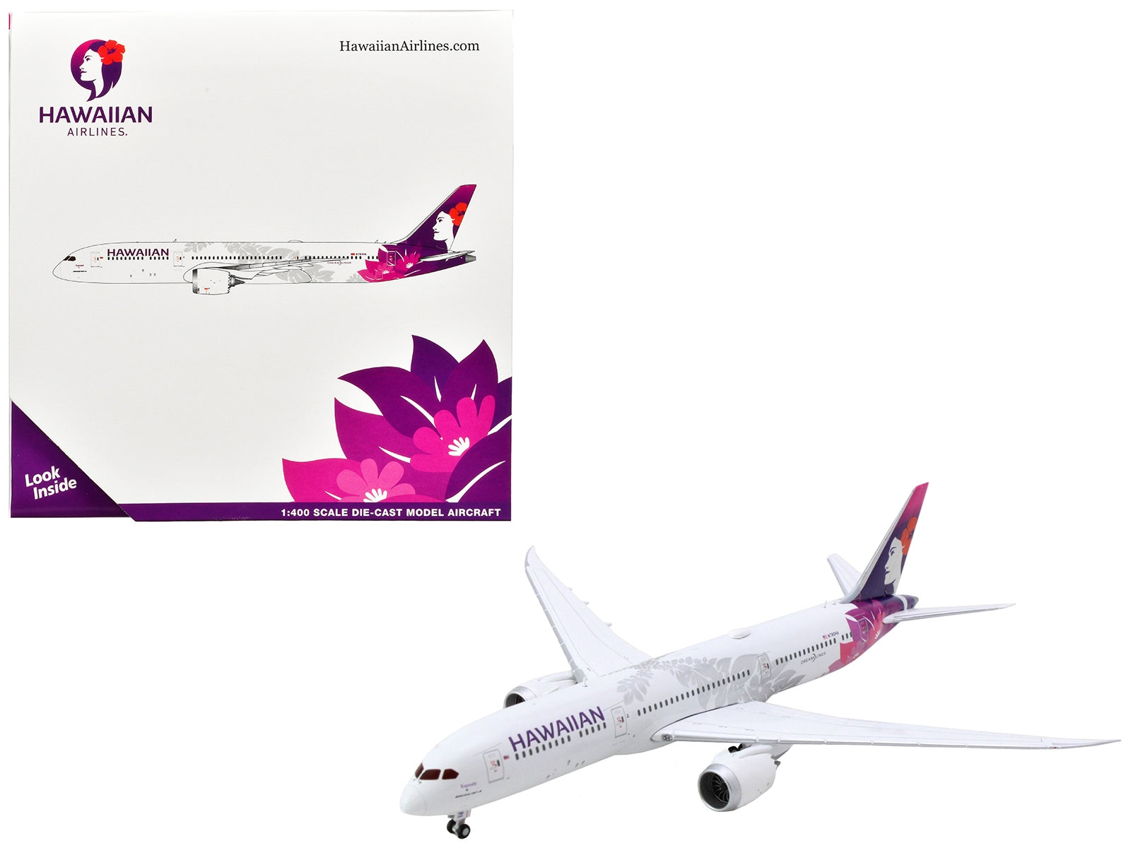 Boeing 787-9 Dreamliner Commercial Aircraft "Hawaiian Airlines" (N780HA) White with Purple Tail 1/400 Diecast Model Airplane by GeminiJets - Premium Boeing from GeminiJets - Just $76.99! Shop now at Rapidvehicles