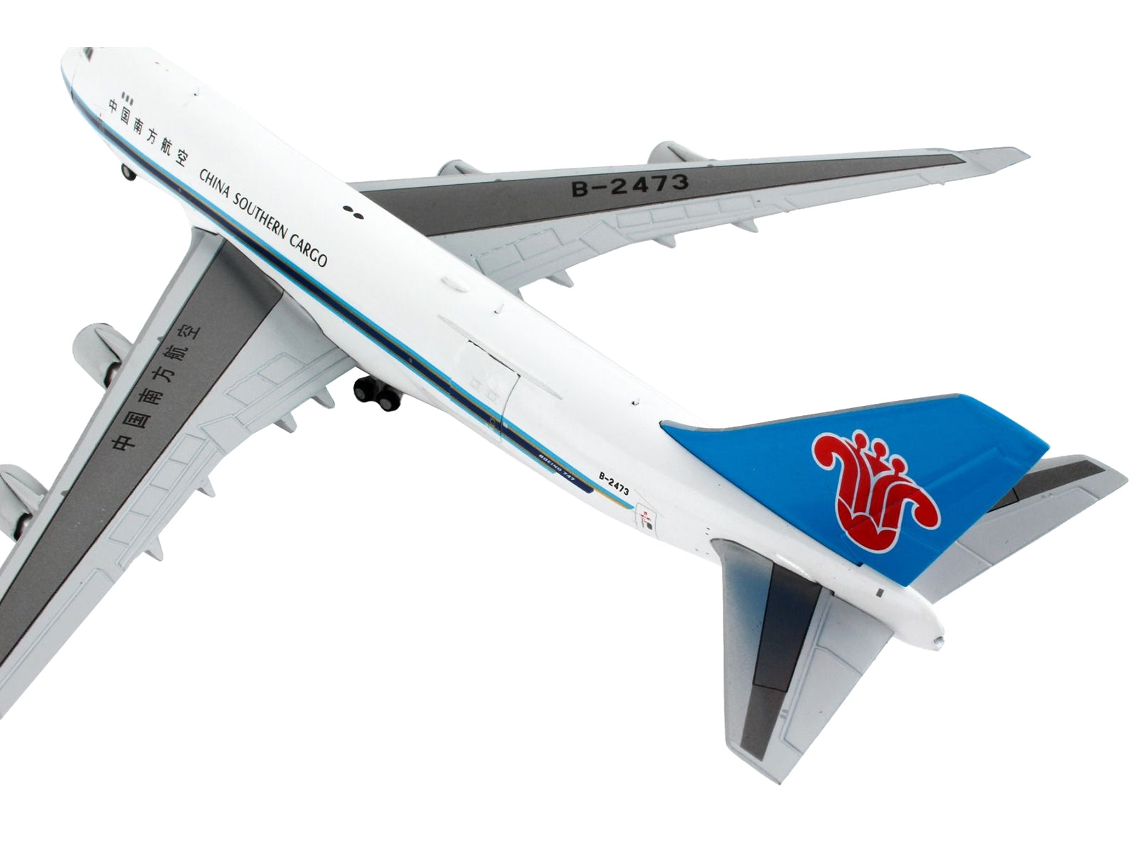 Boeing 747-400F Commercial Aircraft "China Southern Cargo" White with Black Stripes and Blue Tail "Interactive Series" 1/400 Diecast Model Airplane by GeminiJets - Premium Boeing from GeminiJets - Just $89.99! Shop now at Rapidvehicles