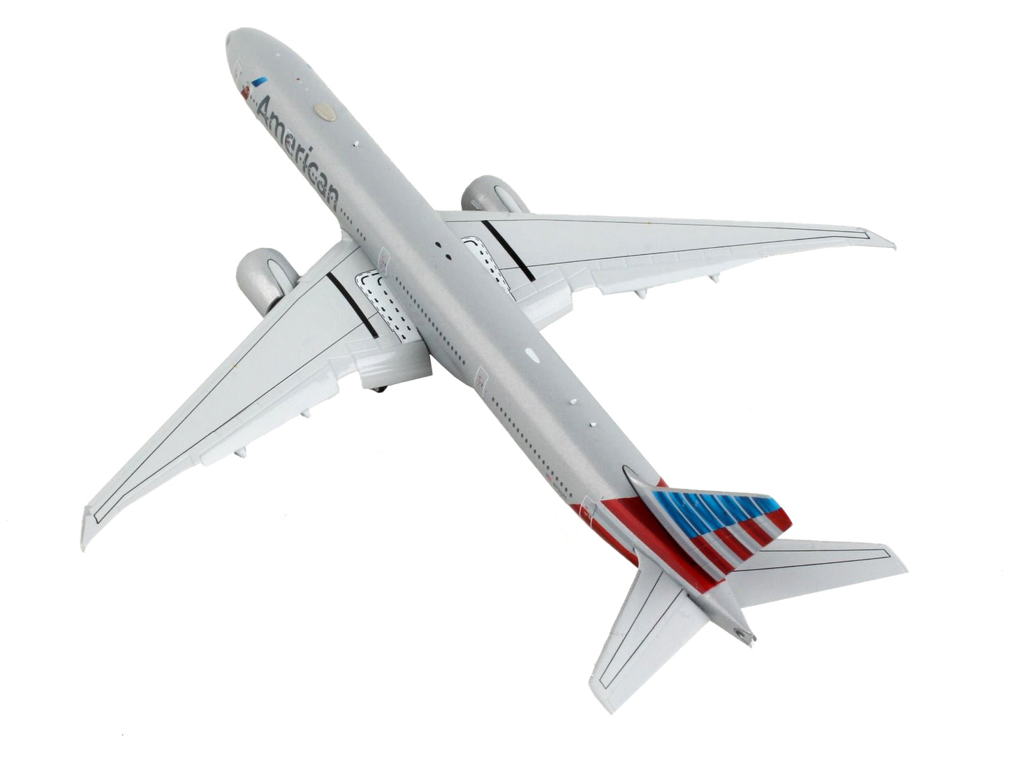 Boeing 777-300ER Commercial Aircraft with Flaps Down "American Airlines" Silver with Striped Tail 1/400 Diecast Model Airplane by GeminiJets - Premium Boeing from GeminiJets - Just $98.99! Shop now at Rapidvehicles