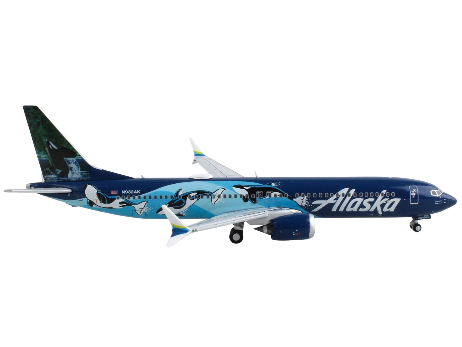 Boeing 737 MAX 9 Commercial Aircraft "Alaska Airlines" Blue with Orca Graphics 1/400 Diecast Model Airplane by GeminiJets - Premium Boeing from GeminiJets - Just $64.99! Shop now at Rapidvehicles