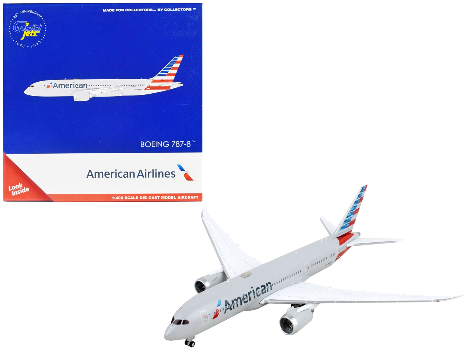 Boeing 787-8 Commercial Aircraft "American Airlines" Gray with Striped Tail 1/400 Diecast Model Airplane by GeminiJets - Premium Boeing from GeminiJets - Just $76.99! Shop now at Rapidvehicles