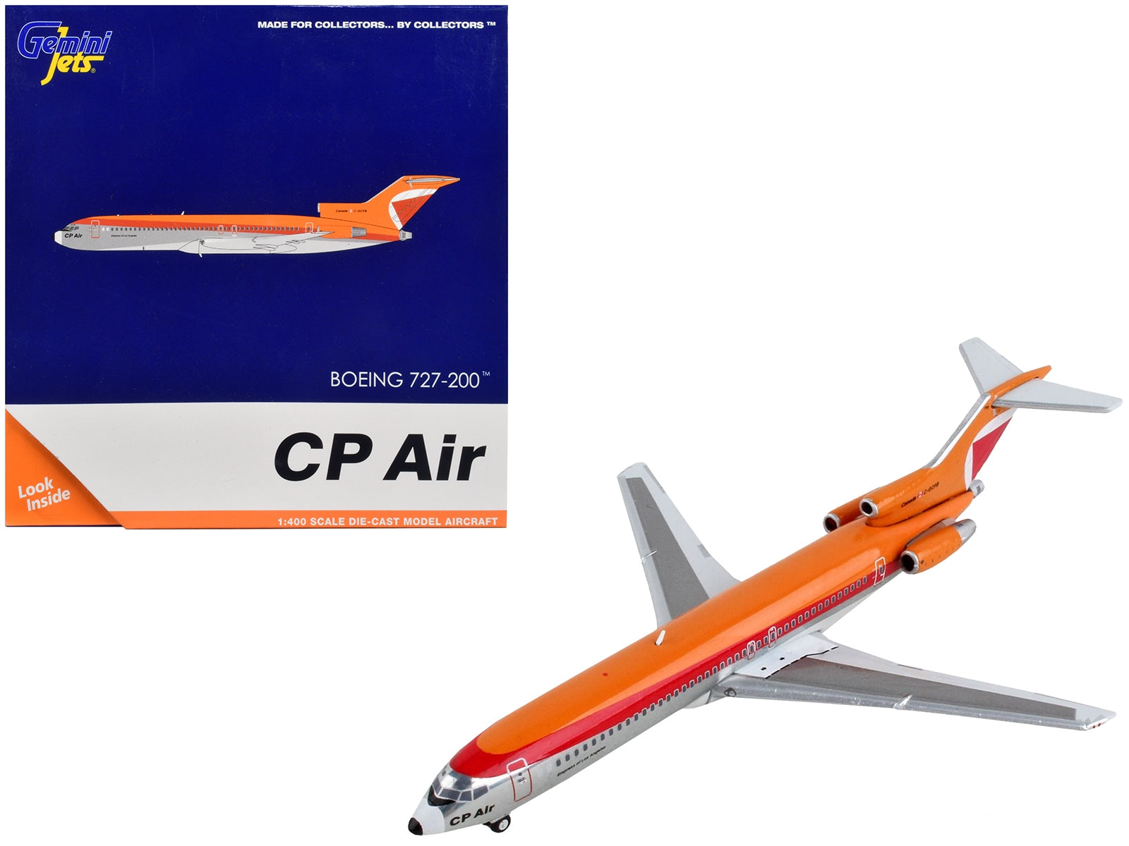 Boeing 727-200 Commercial Aircraft "CP Air" Orange and Silver with Red Stripes 1/400 Diecast Model Airplane by GeminiJets - Premium Boeing from GeminiJets - Just $66.99! Shop now at Rapidvehicles