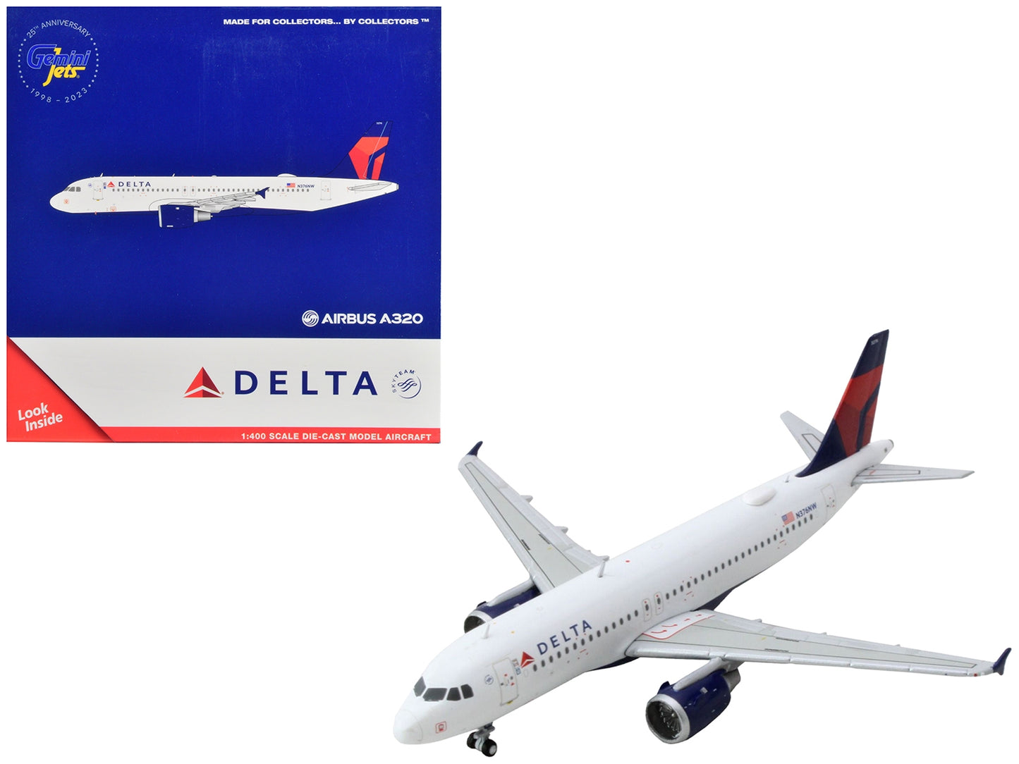 Airbus A320 Commercial Aircraft "Delta Air Lines" White with Red and Blue Tail 1/400 Diecast Model Airplane by GeminiJets - Premium Aircrafts and War Planes from GeminiJets - Just $66.28! Shop now at Rapidvehicles