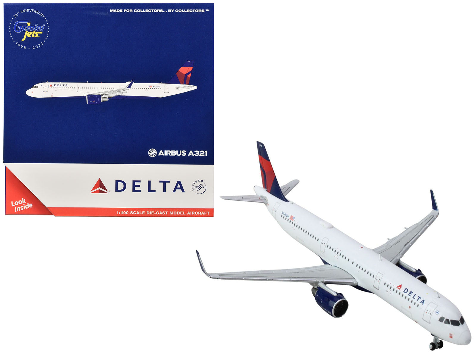 Airbus A321 Commercial Aircraft "Delta Air Lines" (N328DN) White with Red and Blue Tail 1/400 Diecast Model Airplane by GeminiJets - Premium Airbus from GeminiJets - Just $70.13! Shop now at Rapidvehicles